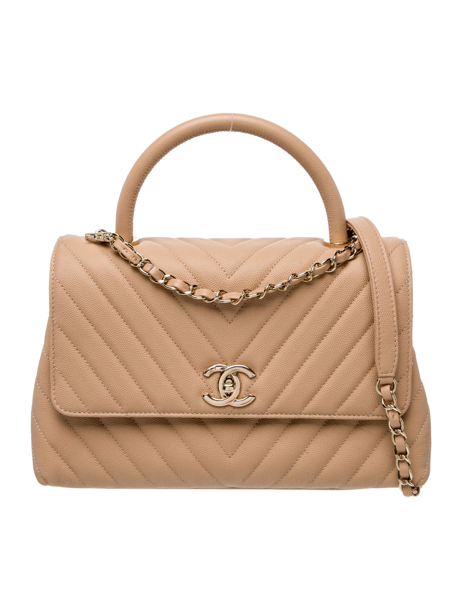 Chanel Medium Chevron Coco Handle