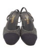 Chanel Interlocking CC Logo Wool Slingback Pumps