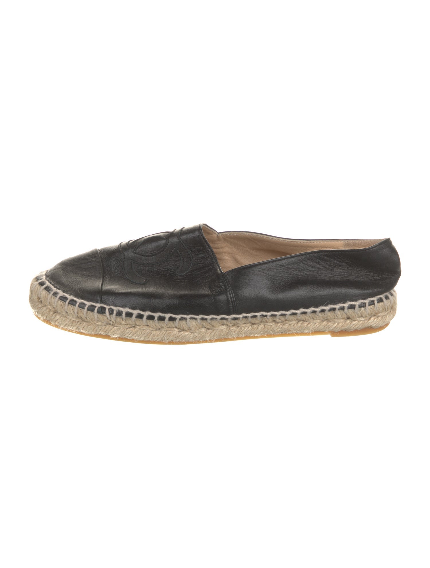 Chanel Interlocking CC Logo Lambskin Espadrilles