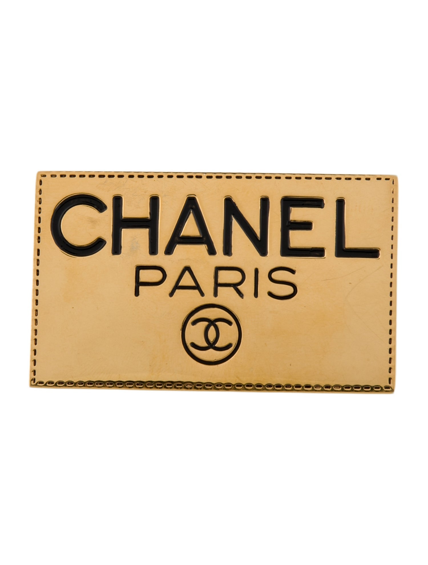 Chanel Vintage Resin CC Plate Brooch