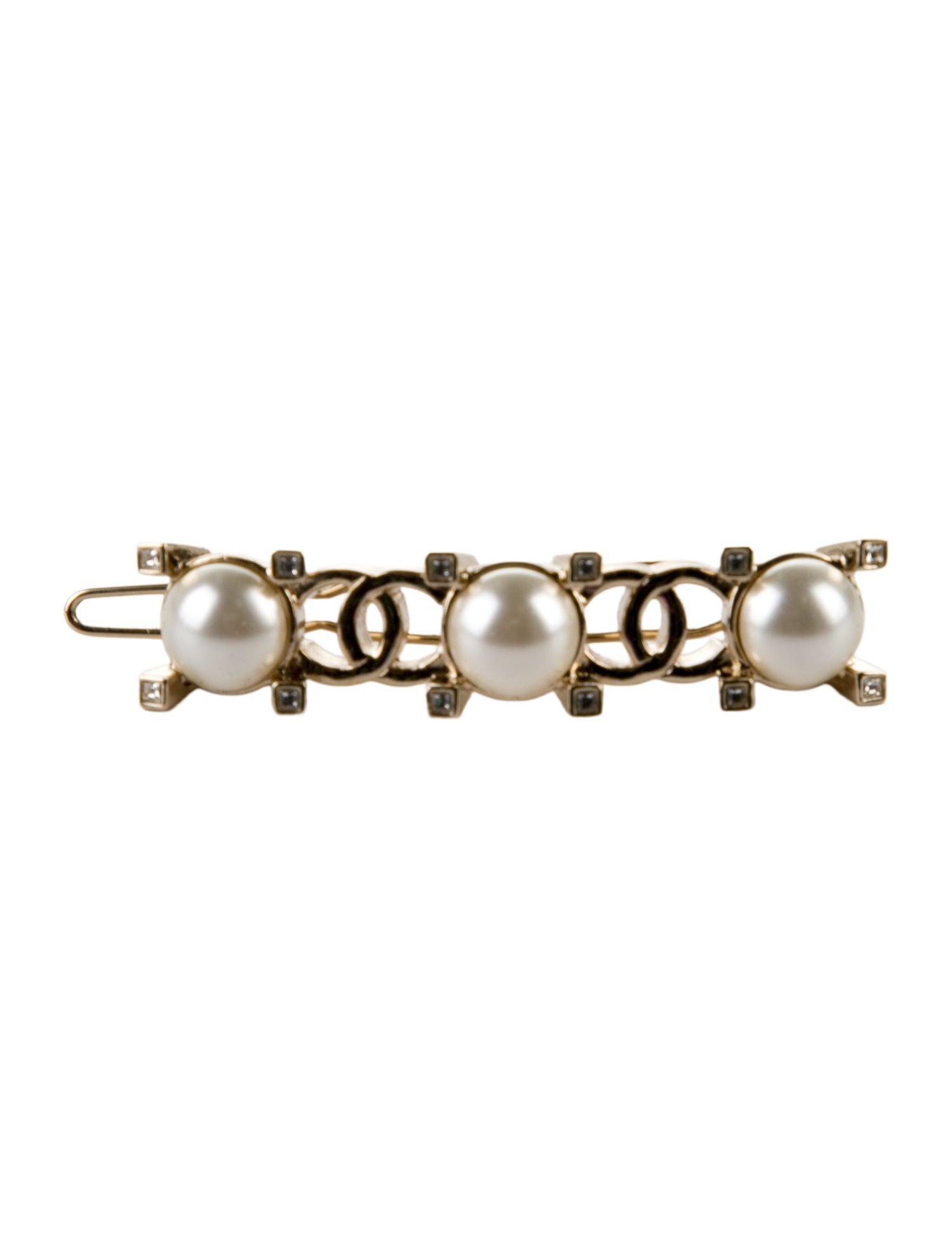 Chanel Faux Pearl CC Hair Clip