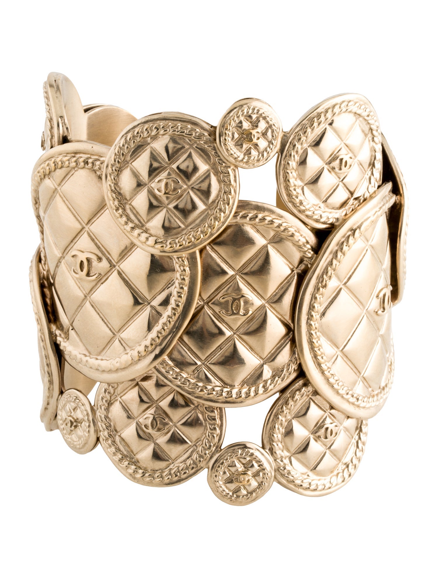 Chanel Quilted Coin Cuff Bracelet