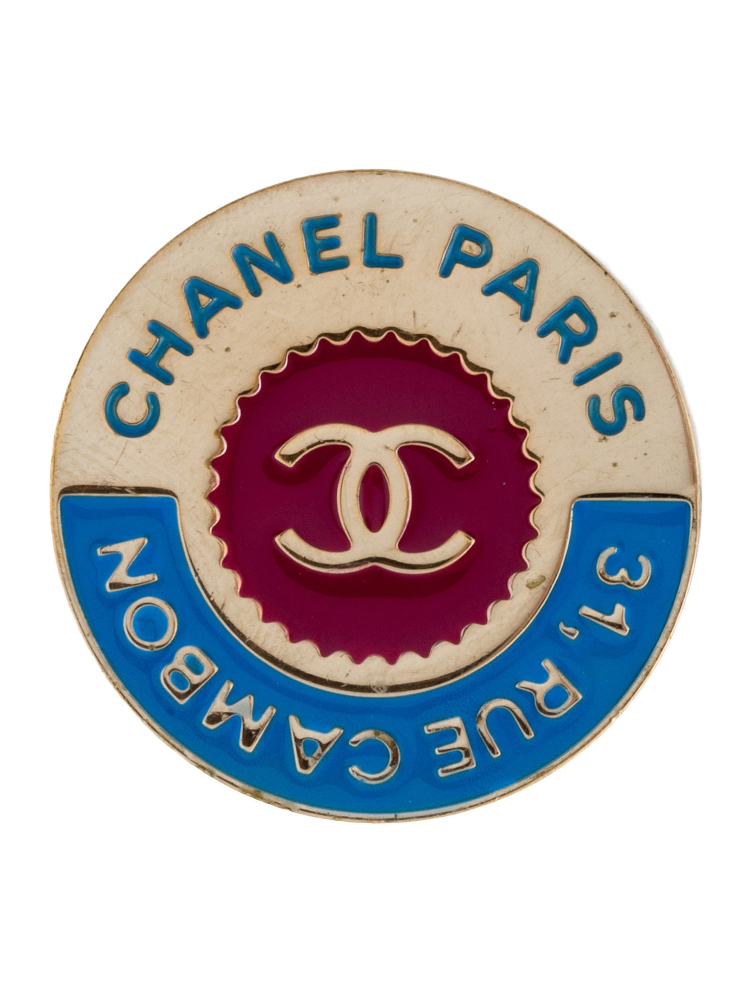 Chanel Enamel CC Pin