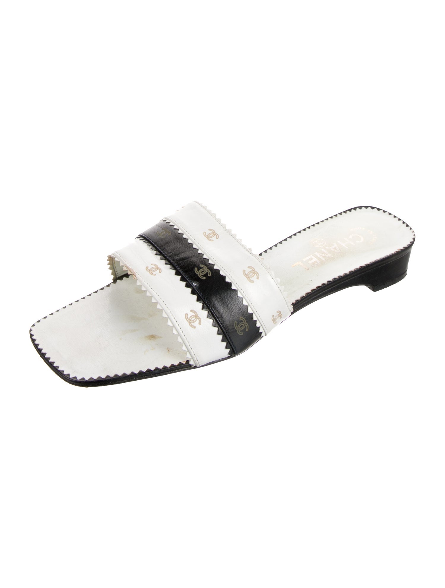 Chanel Vintage Interlocking CC Logo Slides