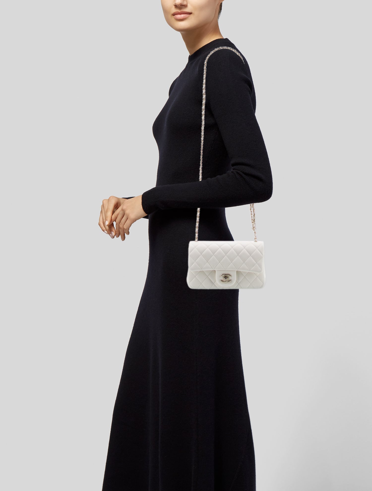 Chanel 2023 Rectangular Mini Pearl Crush Single Flap Bag