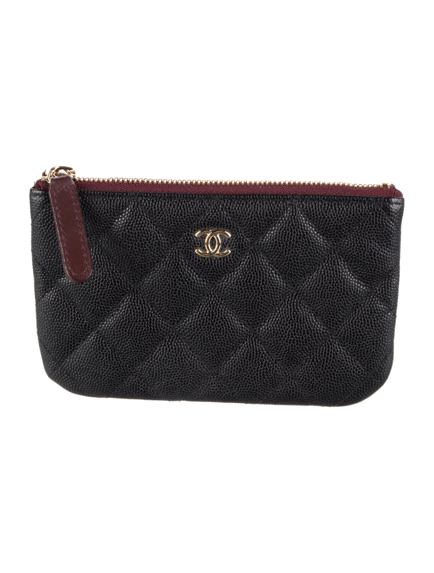 Chanel 2018-2019 Quilted Caviar Mini O Case Wallet