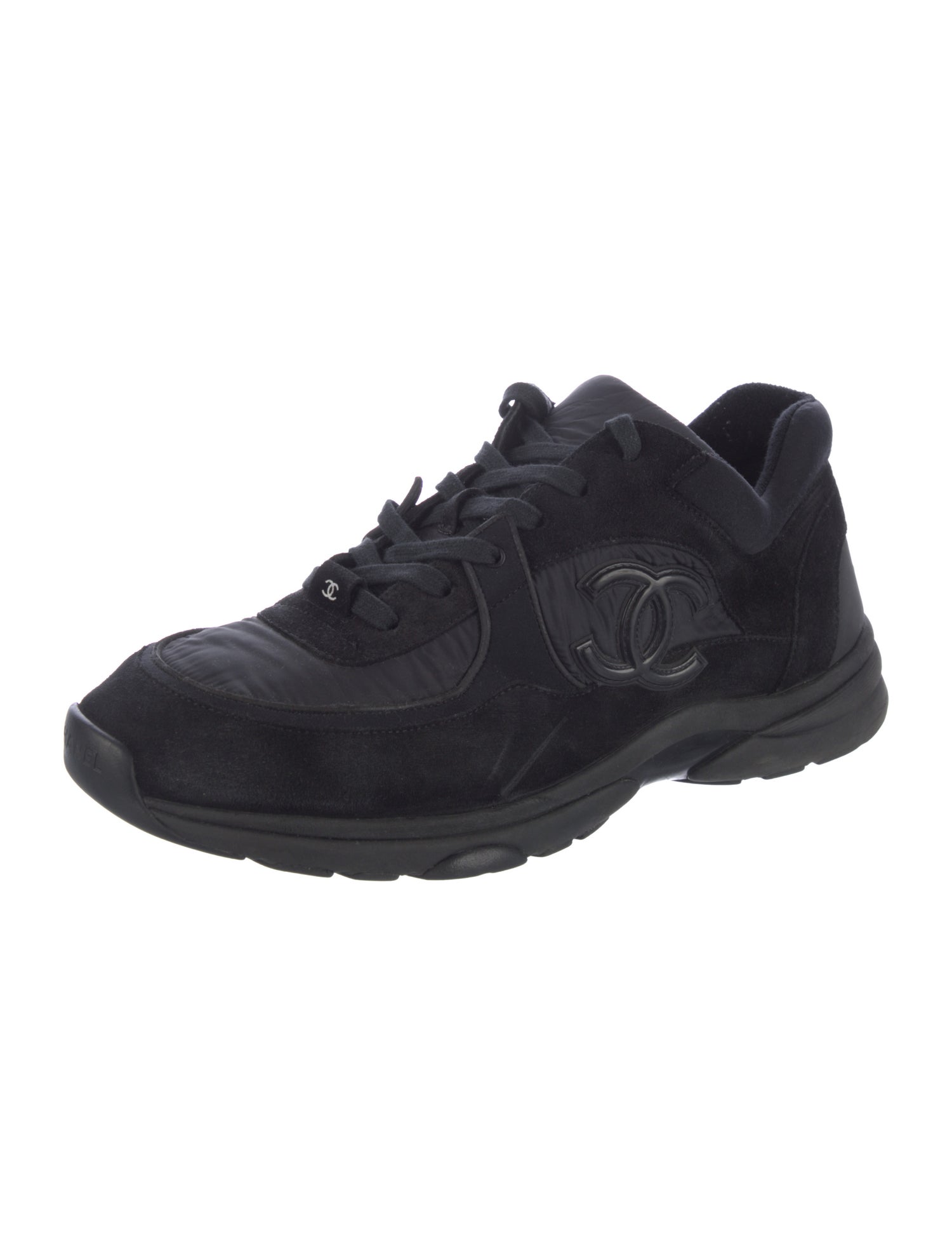 Chanel Interlocking CC Logo Suede Athletic Sneakers