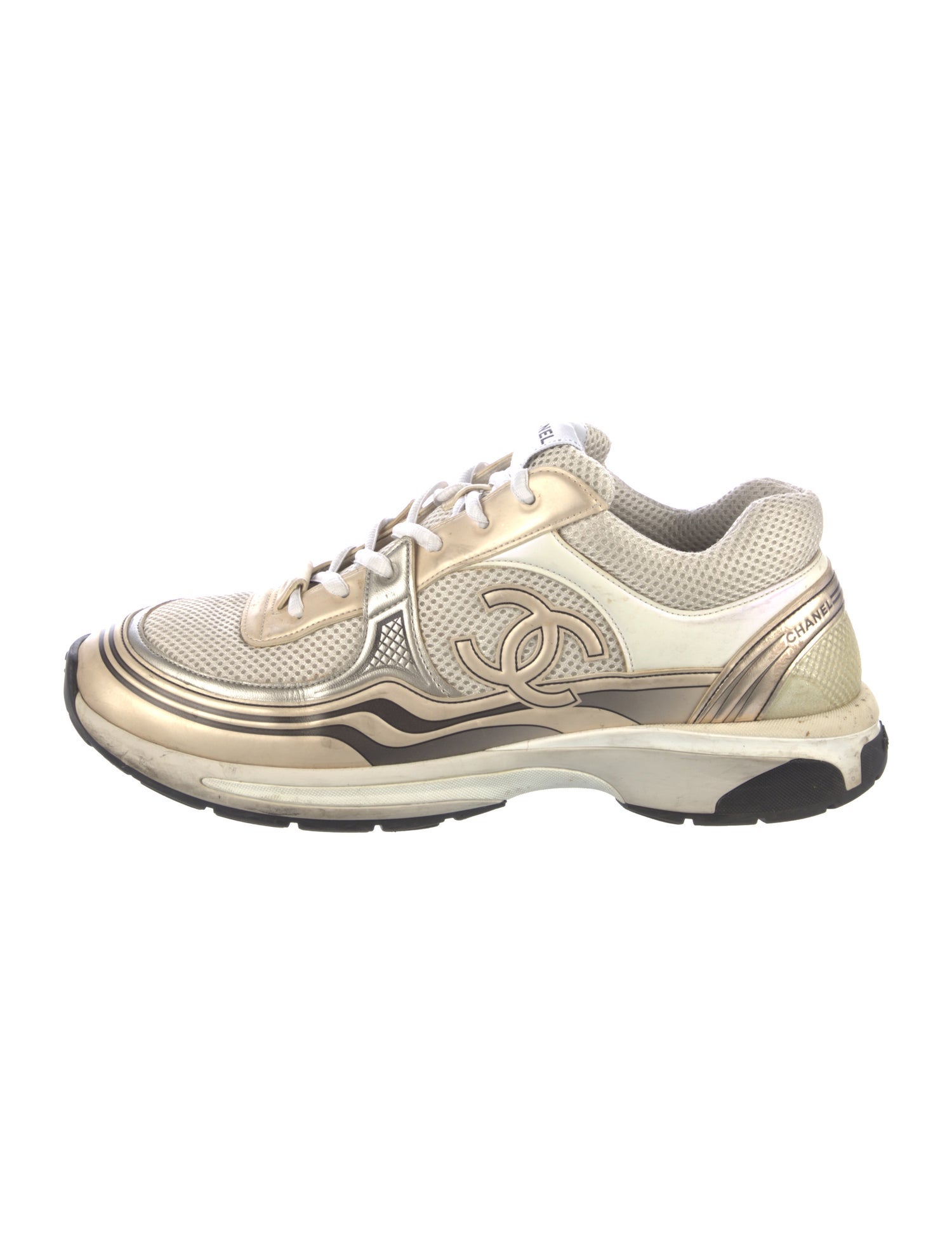 Chanel Interlocking CC Logo Mesh Athletic Sneakers