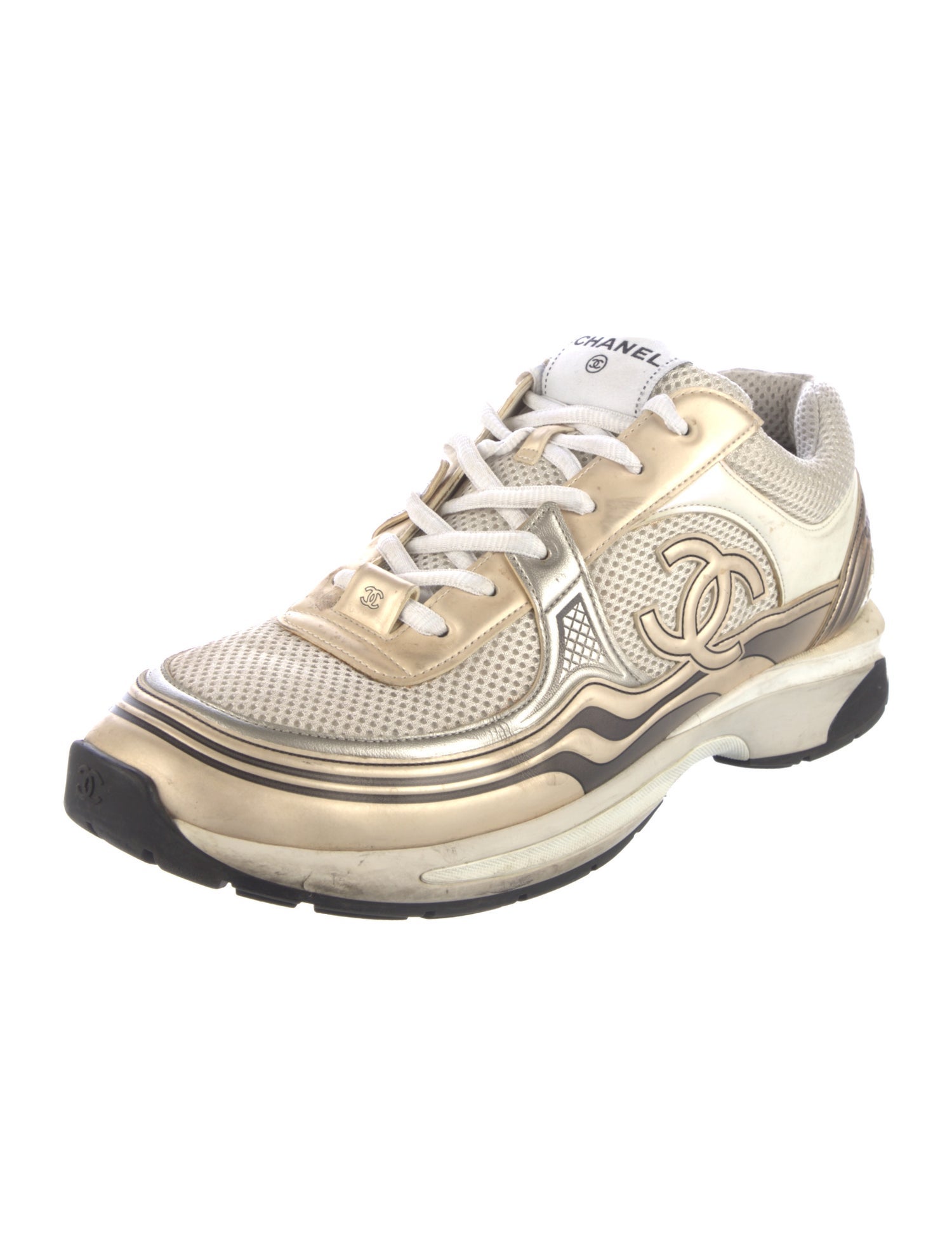 Chanel Interlocking CC Logo Mesh Athletic Sneakers