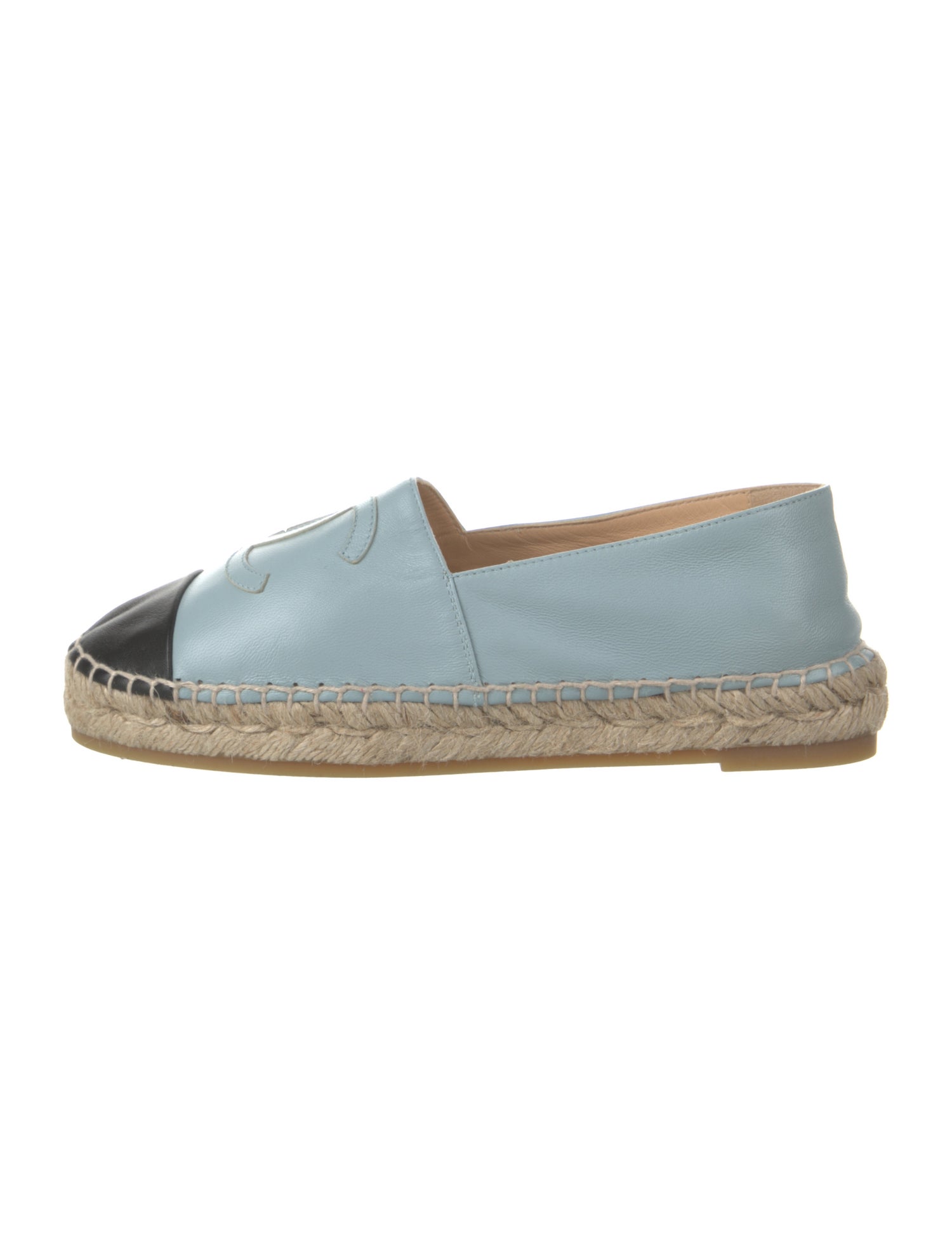 Chanel Interlocking CC Logo Lambskin Espadrilles