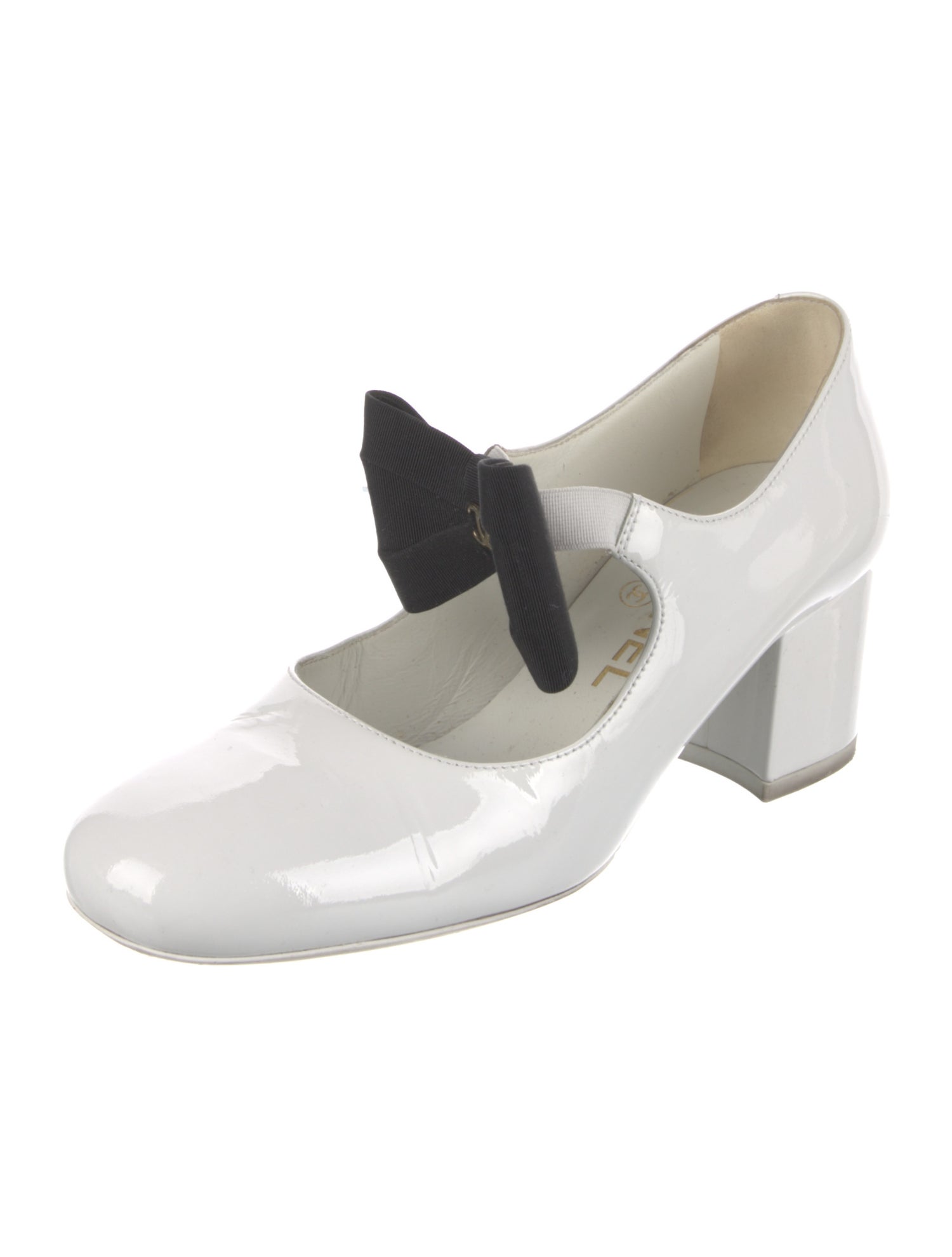 Chanel Interlocking CC Logo Patent Leather Mules