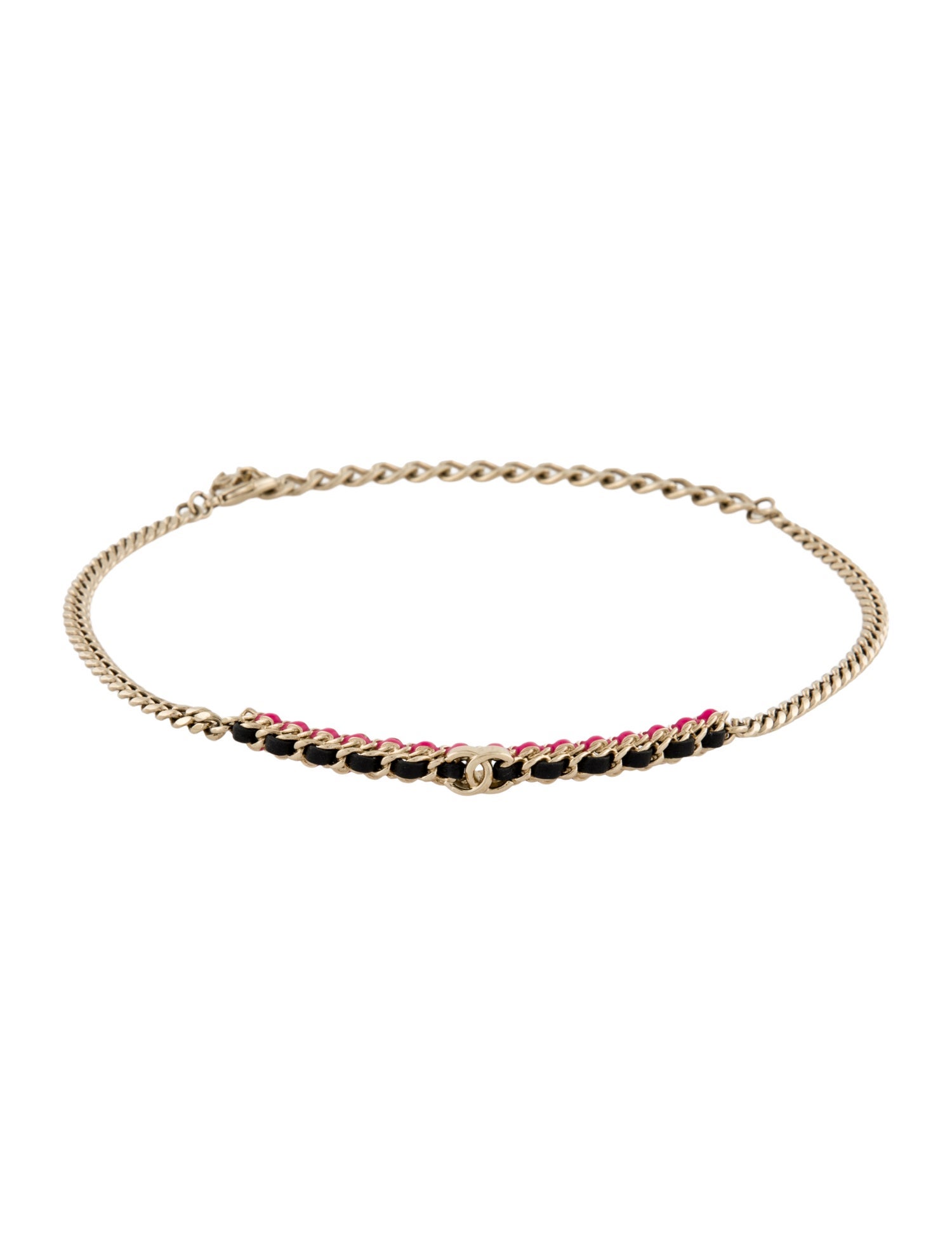 Chanel 2023 Resin & Leather CC Choker Necklace