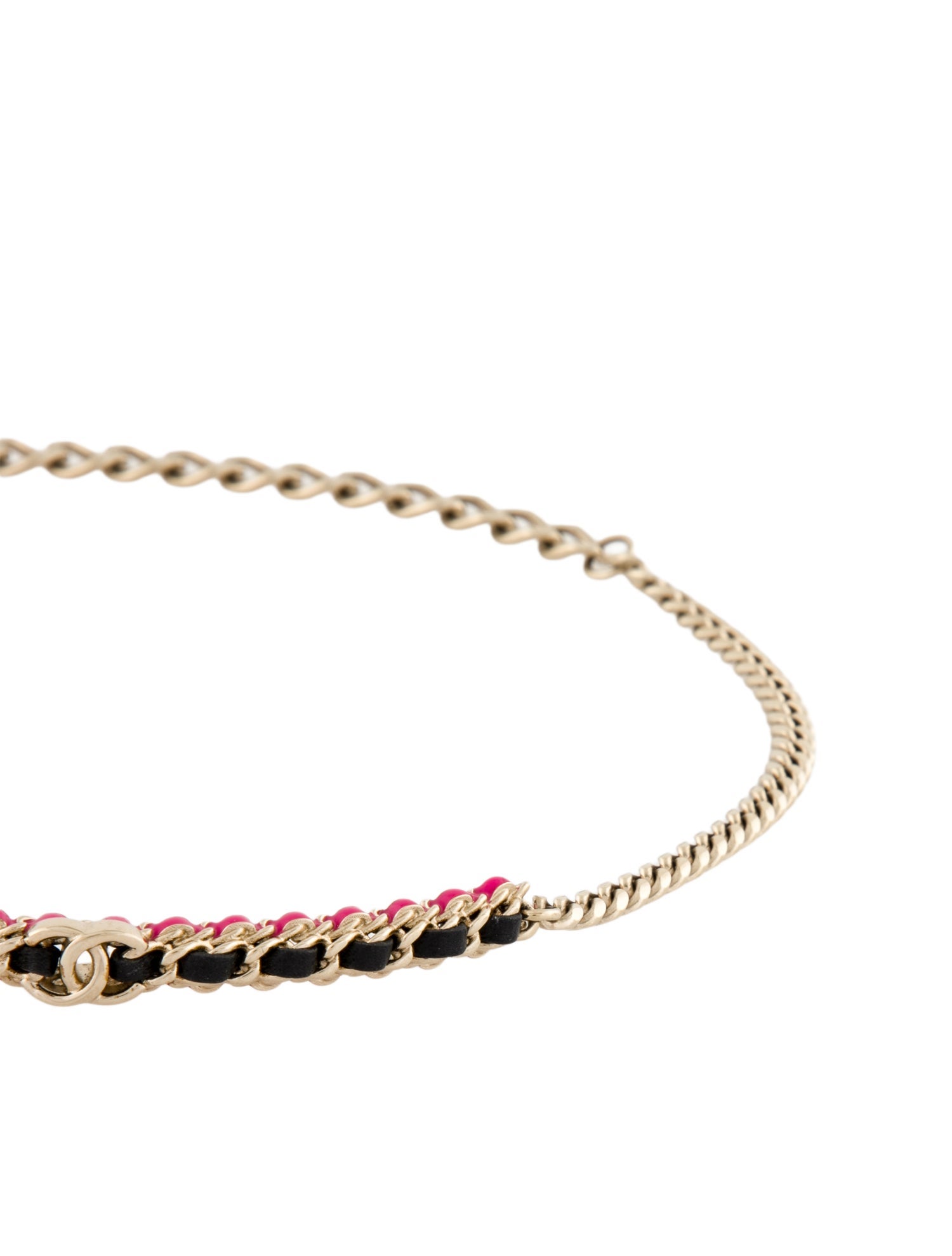 Chanel 2023 Resin & Leather CC Choker Necklace