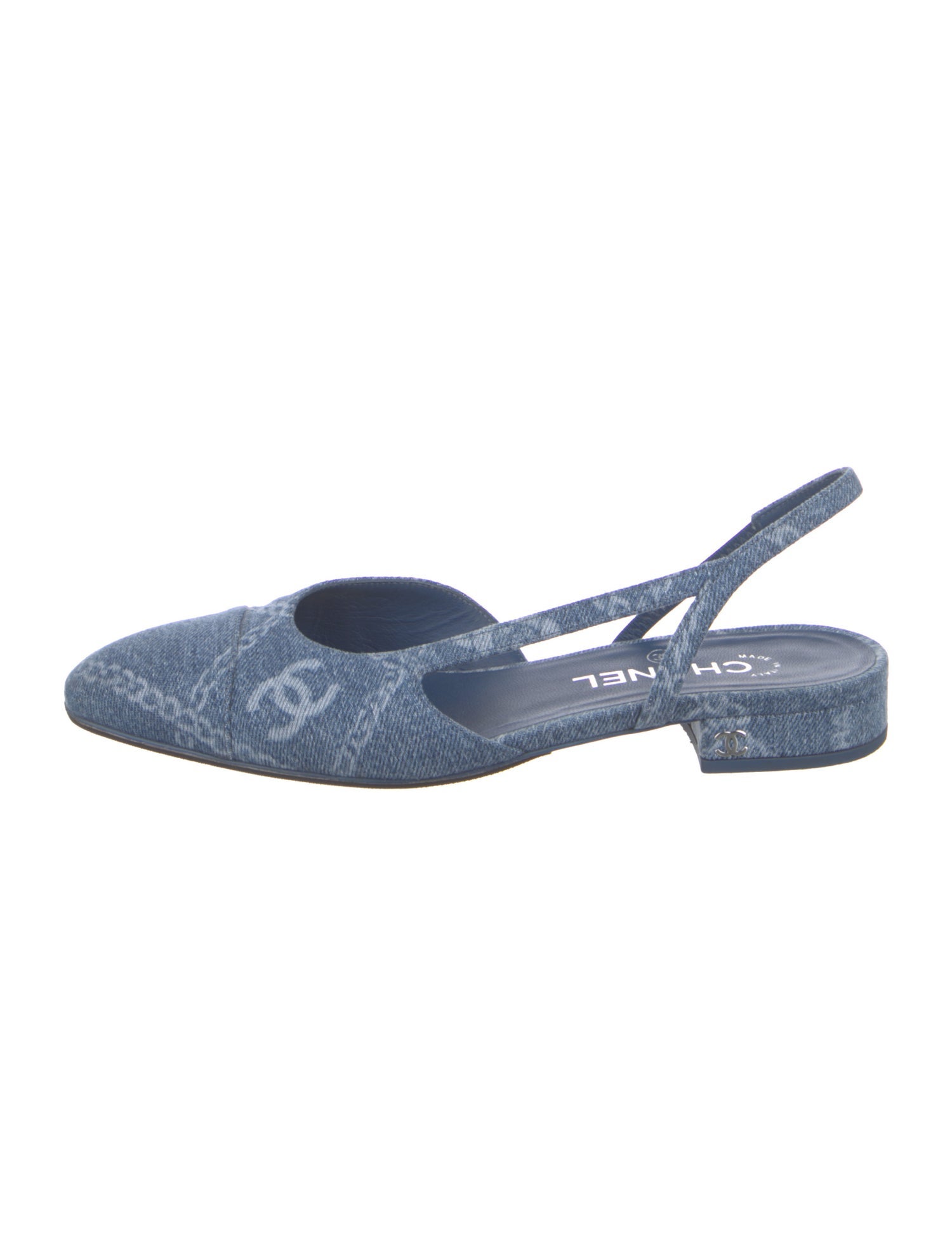 Chanel 2023 Interlocking CC Logo Slingback Flats