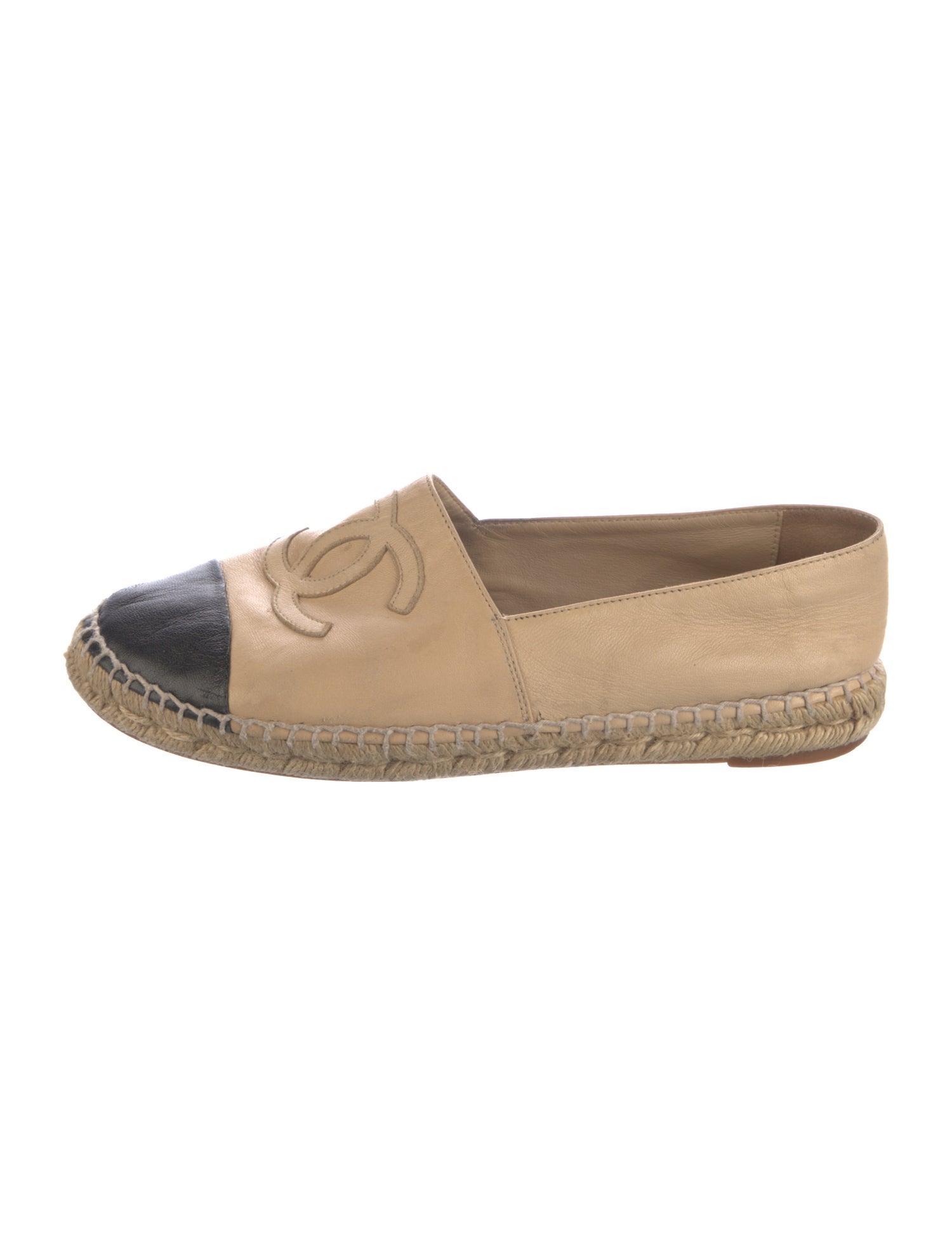 Chanel Interlocking CC Logo Lambskin Espadrilles