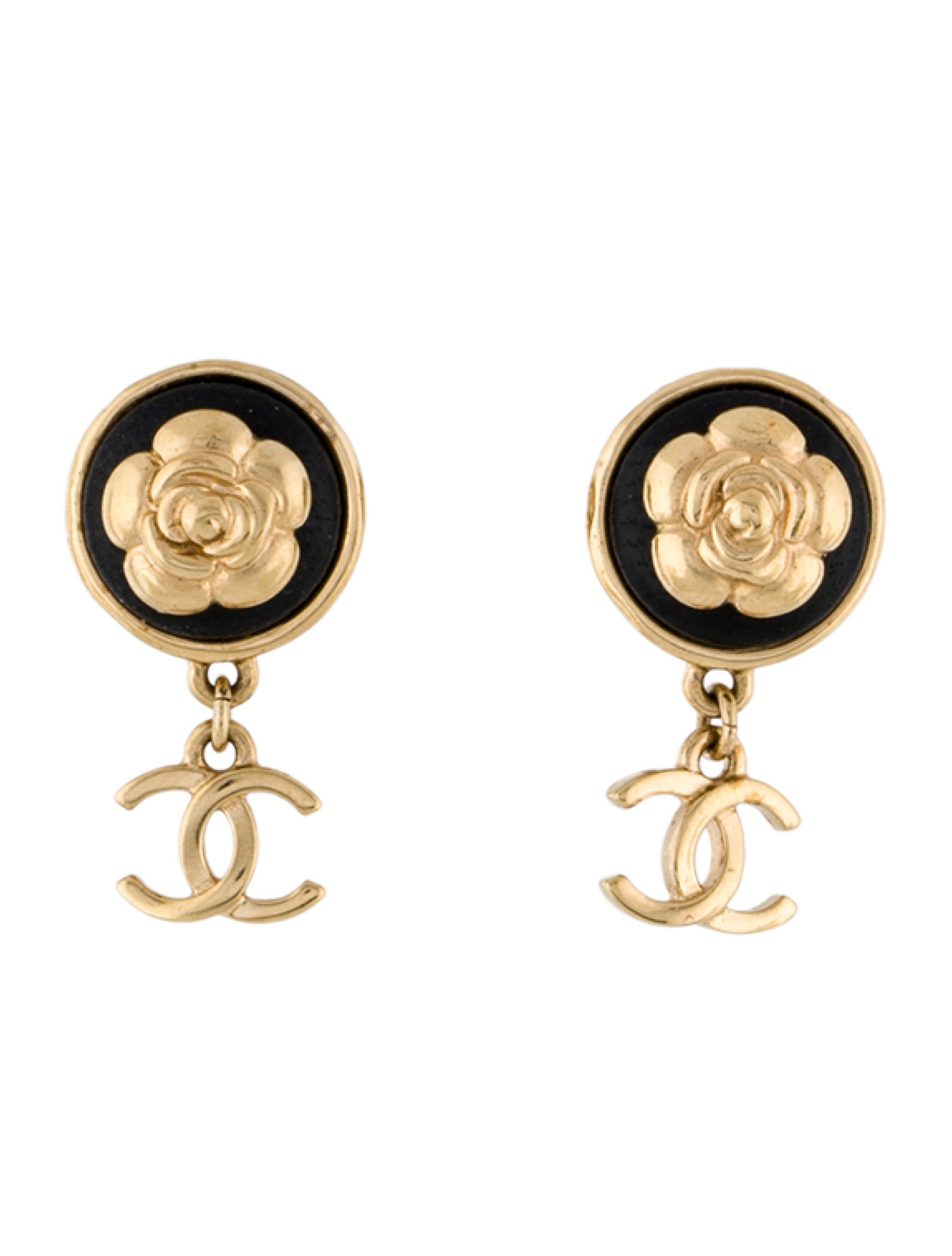 Chanel 2022 Leather CC Drop Earrings