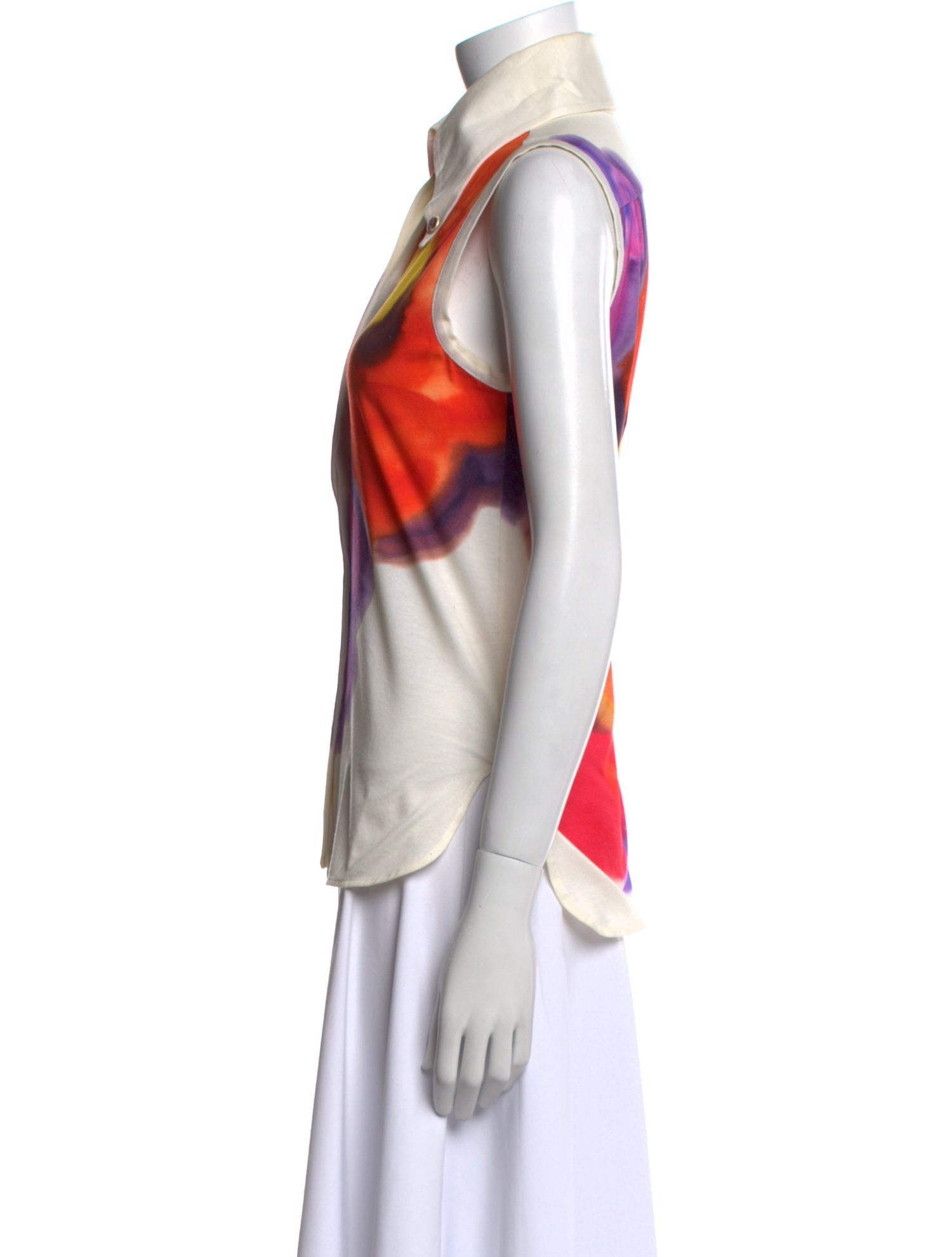 Chanel 2015 Printed Button-Up Top