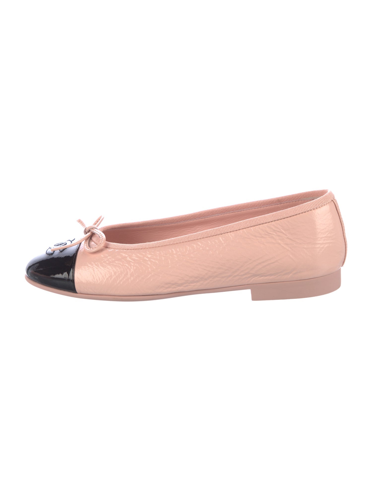 Chanel Interlocking CC Logo Calfskin Ballet Flats