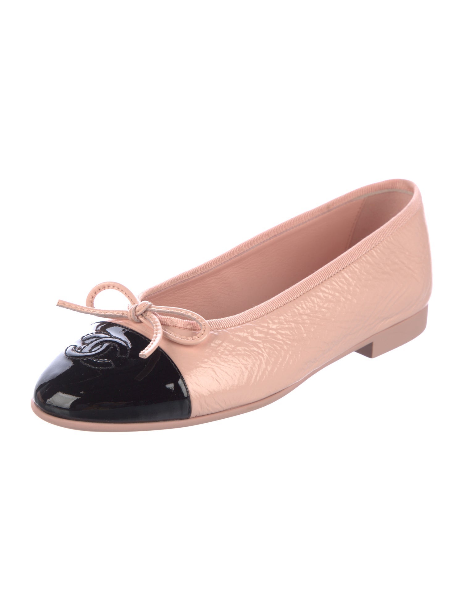 Chanel Interlocking CC Logo Calfskin Ballet Flats