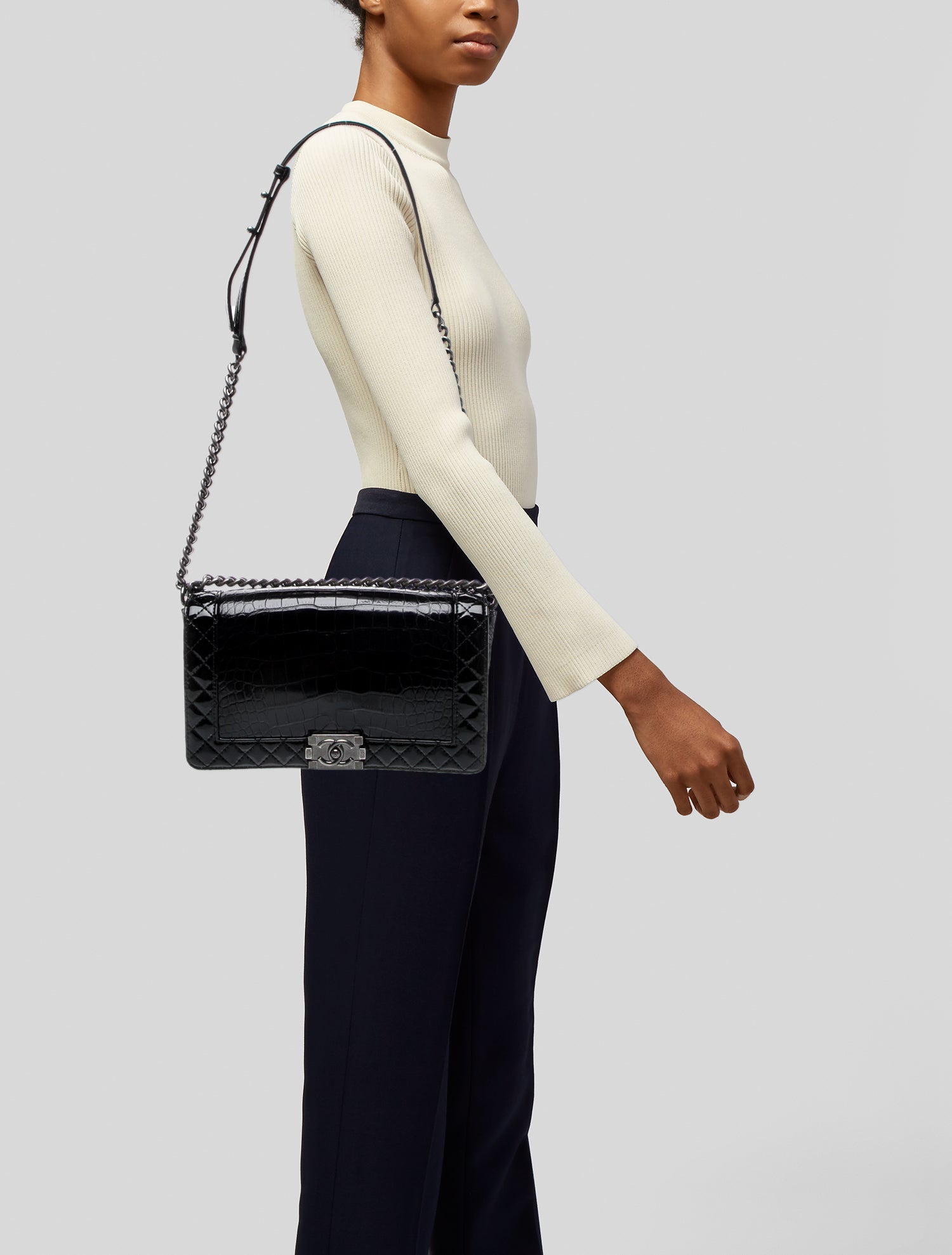 Chanel Large Alligator Reverso Boy Bag