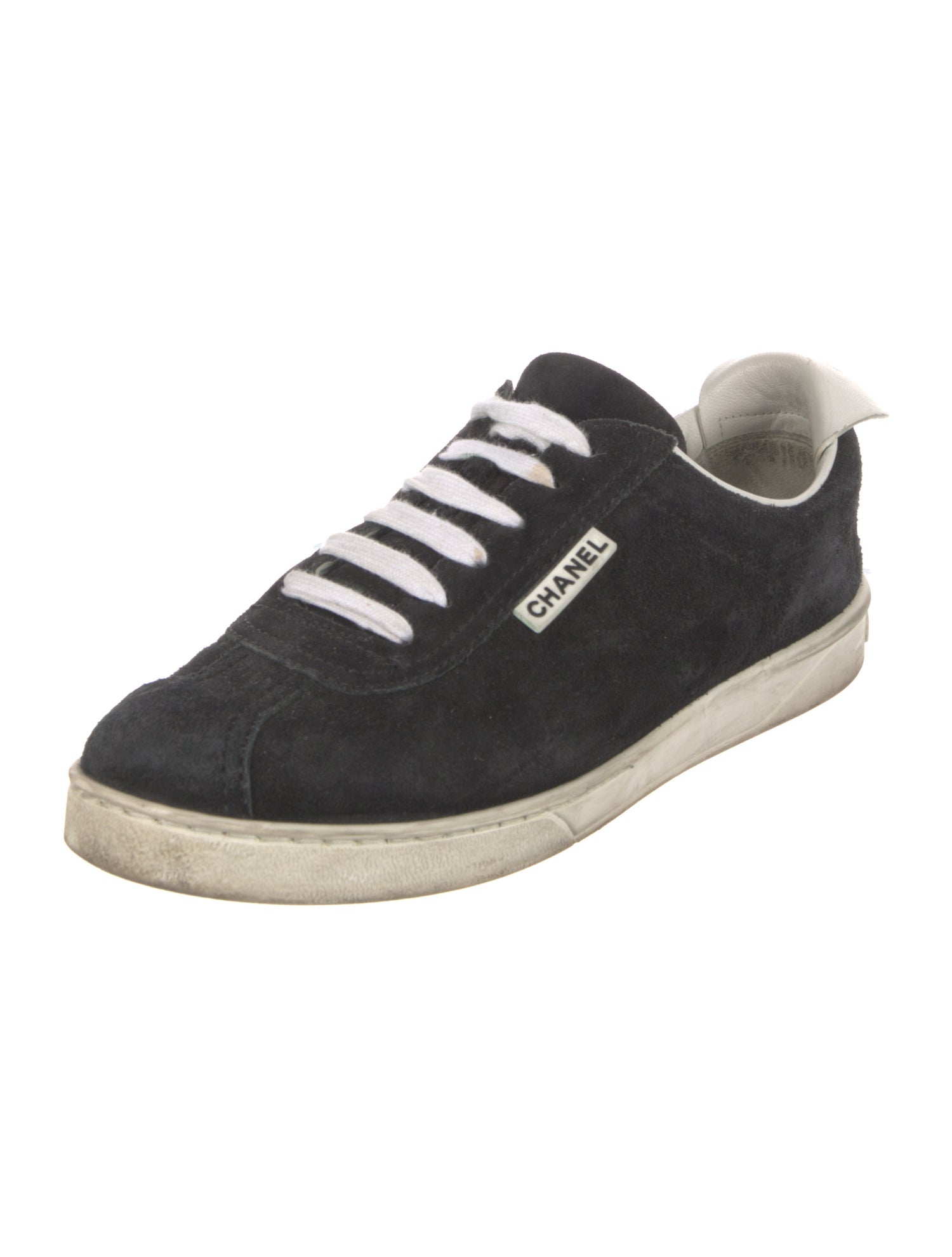 Chanel Interlocking CC Logo Suede Sneakers