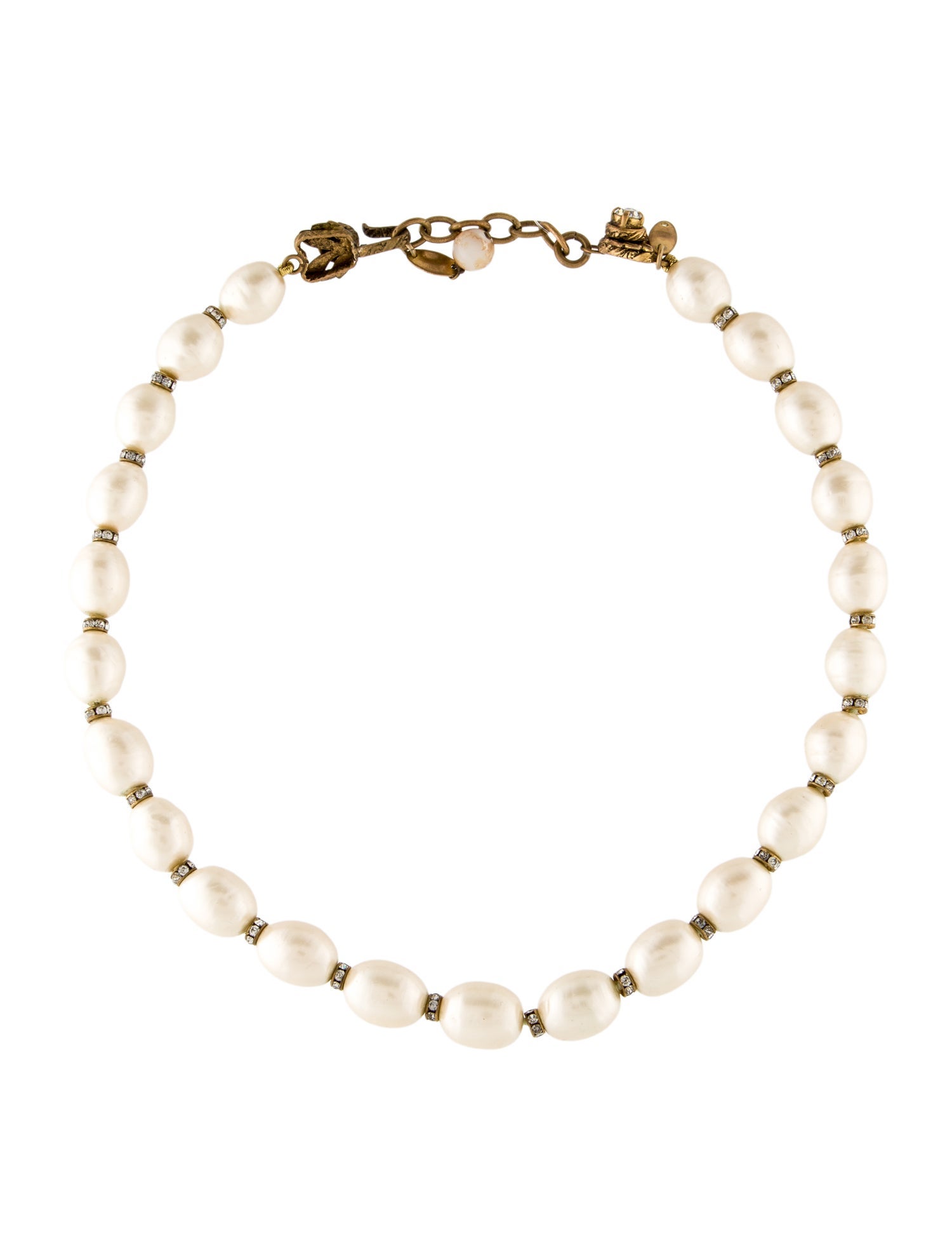 Chanel Vintage Faux Pearl & Strass Necklace