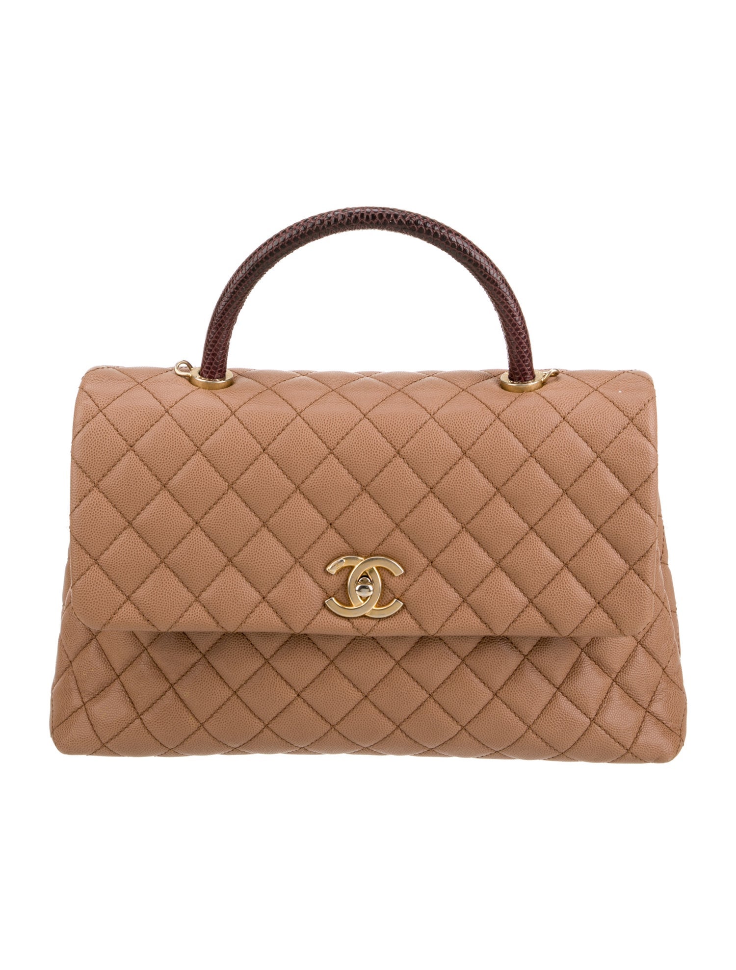 Chanel Lizard-Trimmed Medium Coco Top Handle Bag
