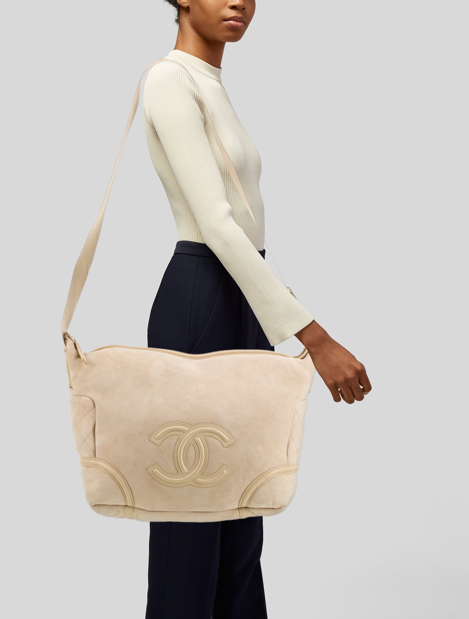 Chanel Shearling CC Hobo