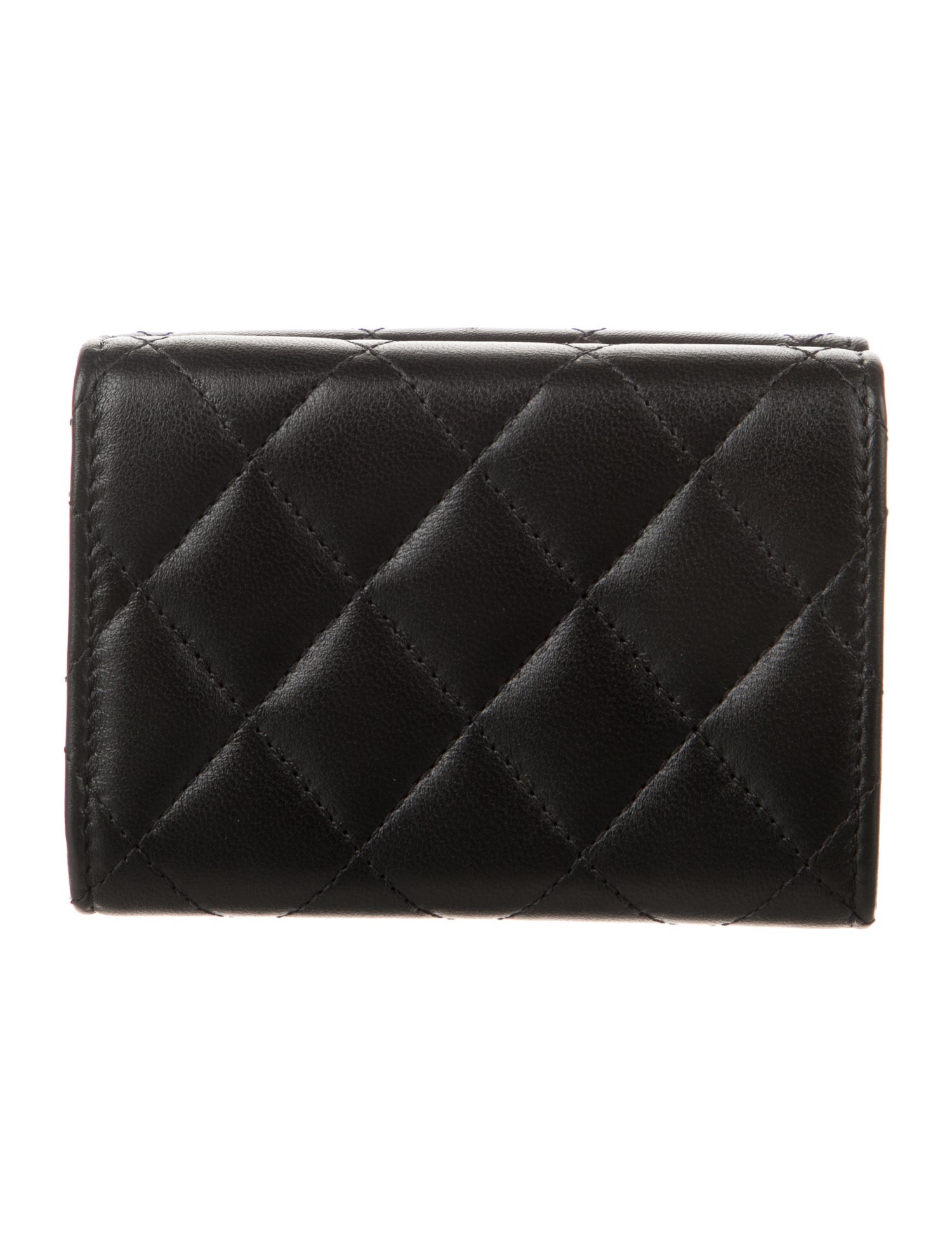 Chanel Interlocking CC Logo Lambskin Compact Wallet