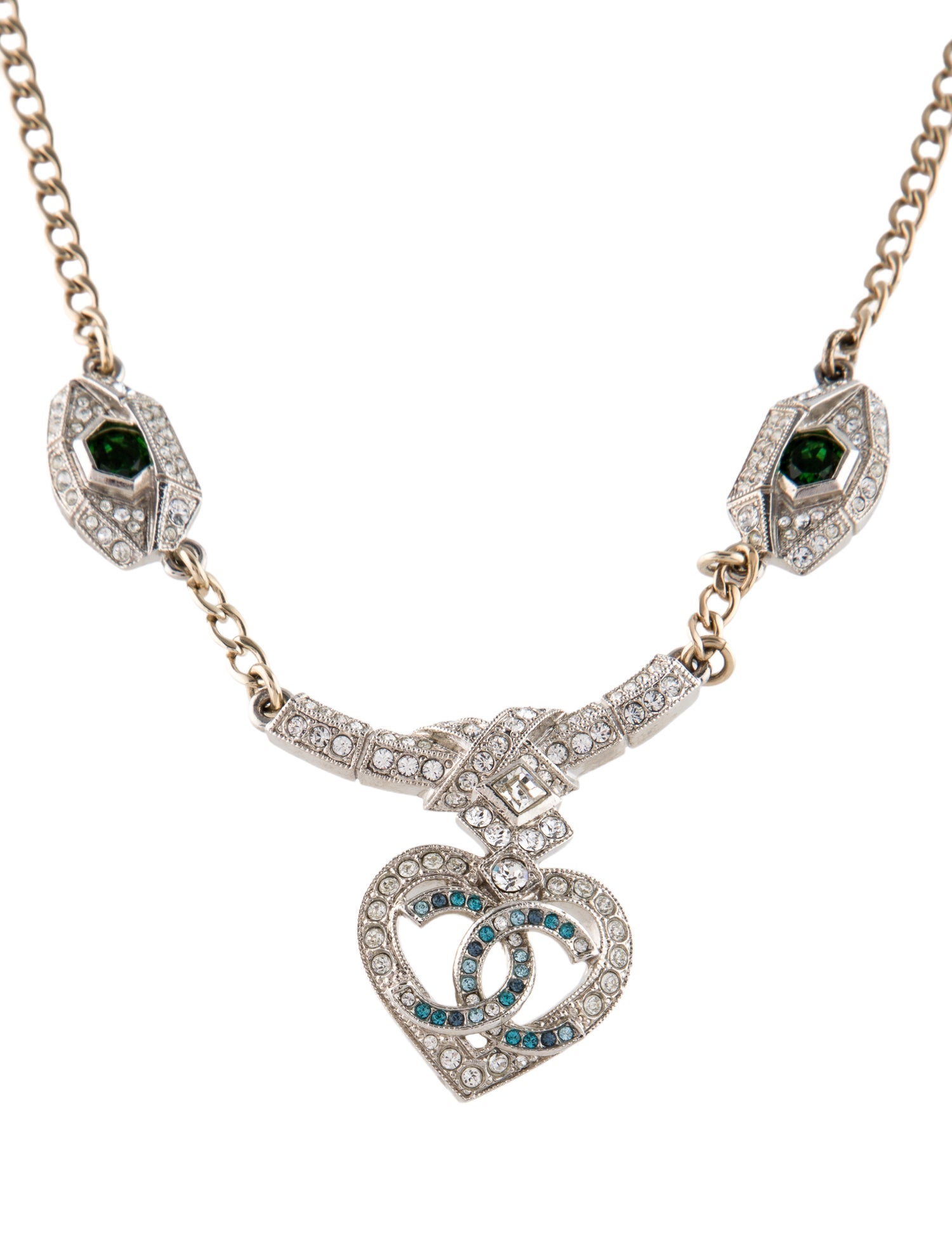 Chanel Strass CC Heart Eyes Collar Necklace