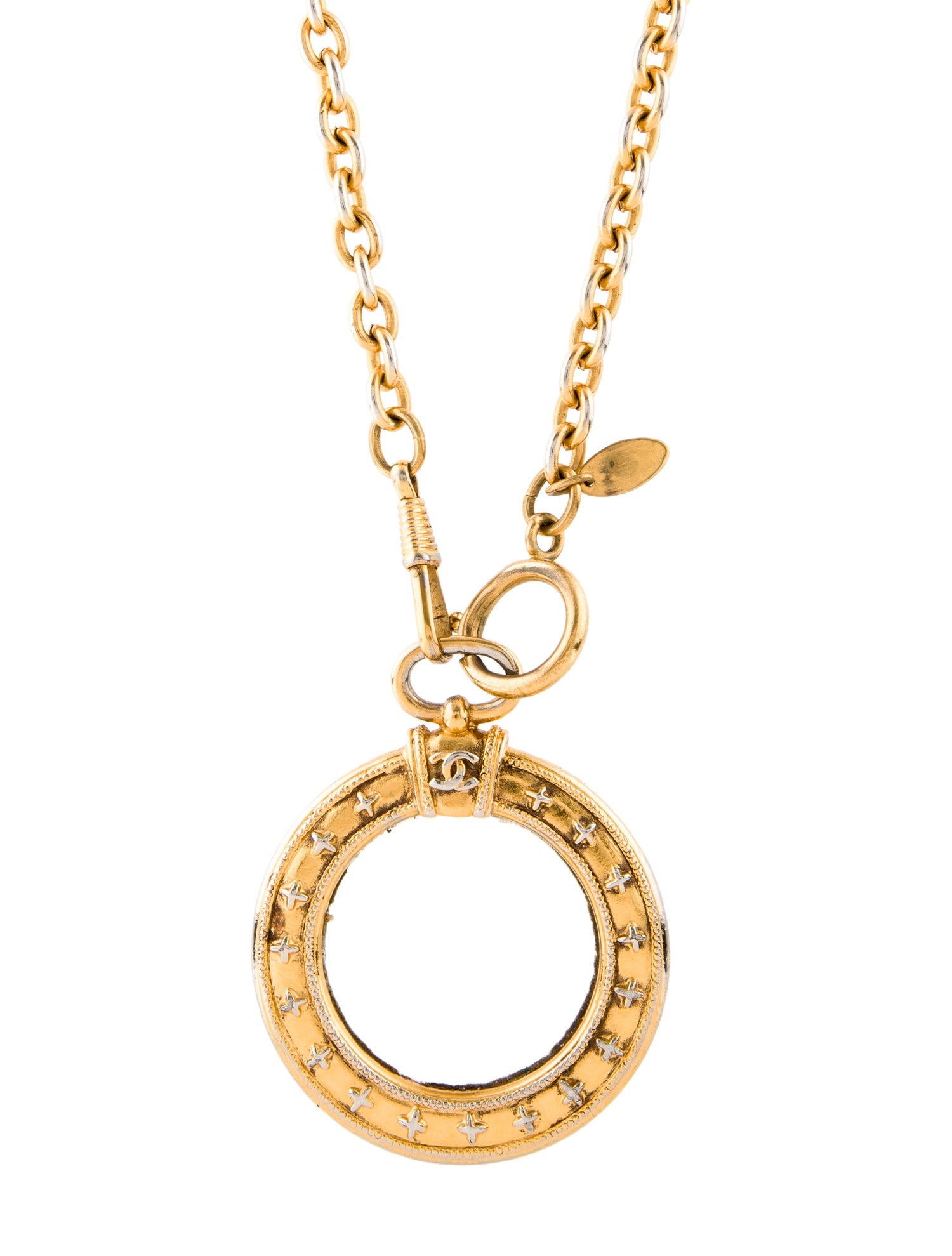 Chanel Vintage Magnifying Glass Pendant Necklace