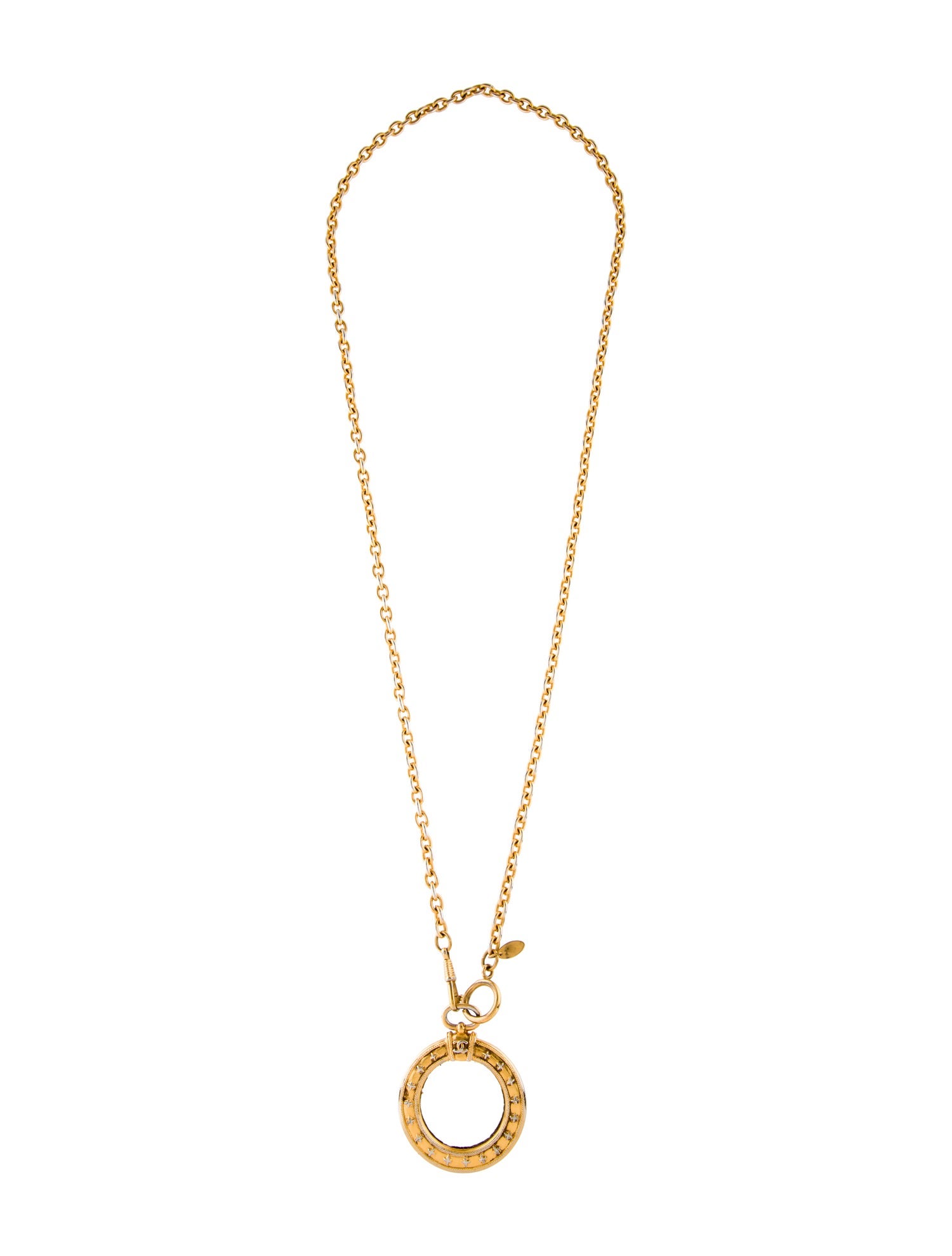 Chanel Vintage Magnifying Glass Pendant Necklace