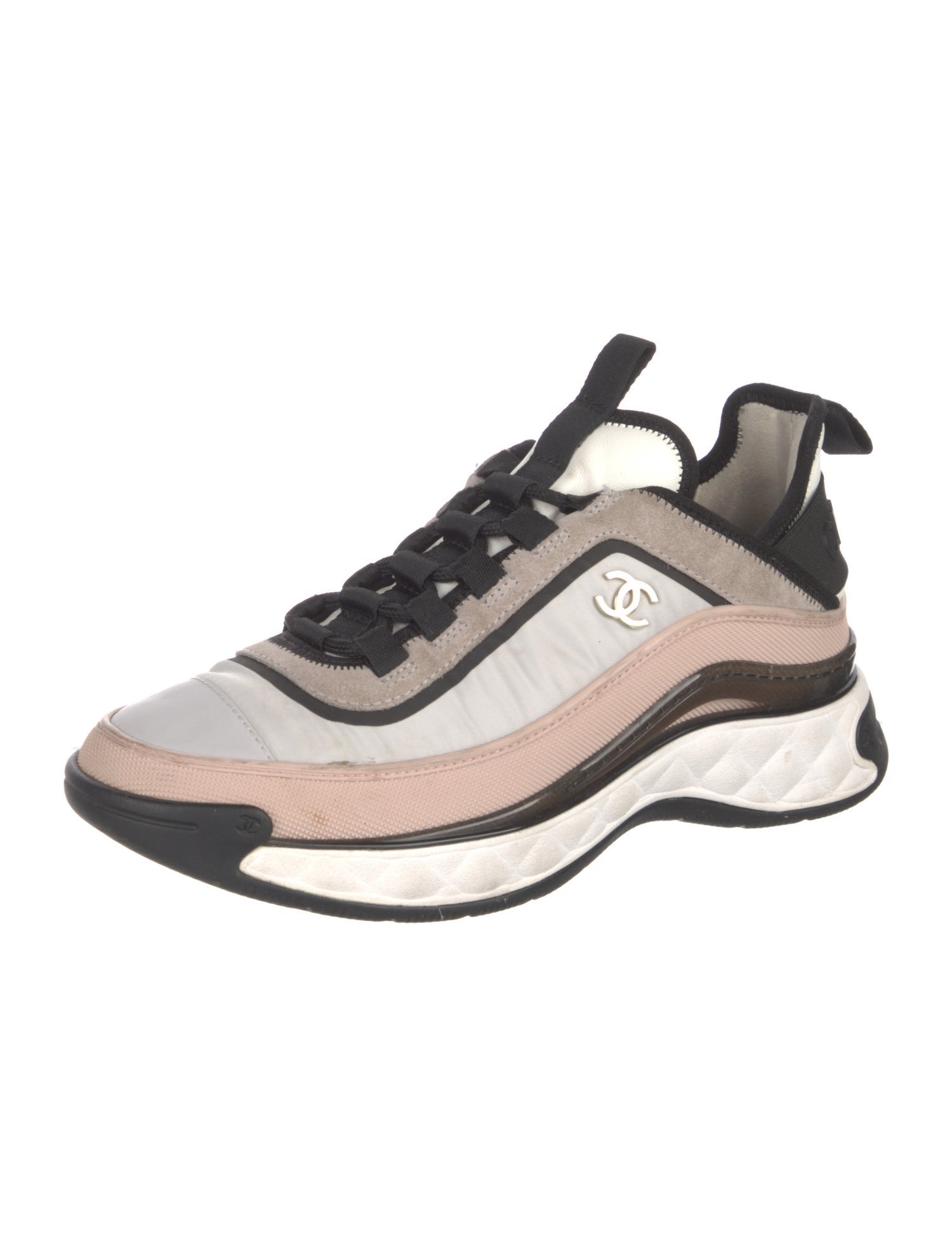 Chanel Interlocking CC Logo Nylon Sneakers