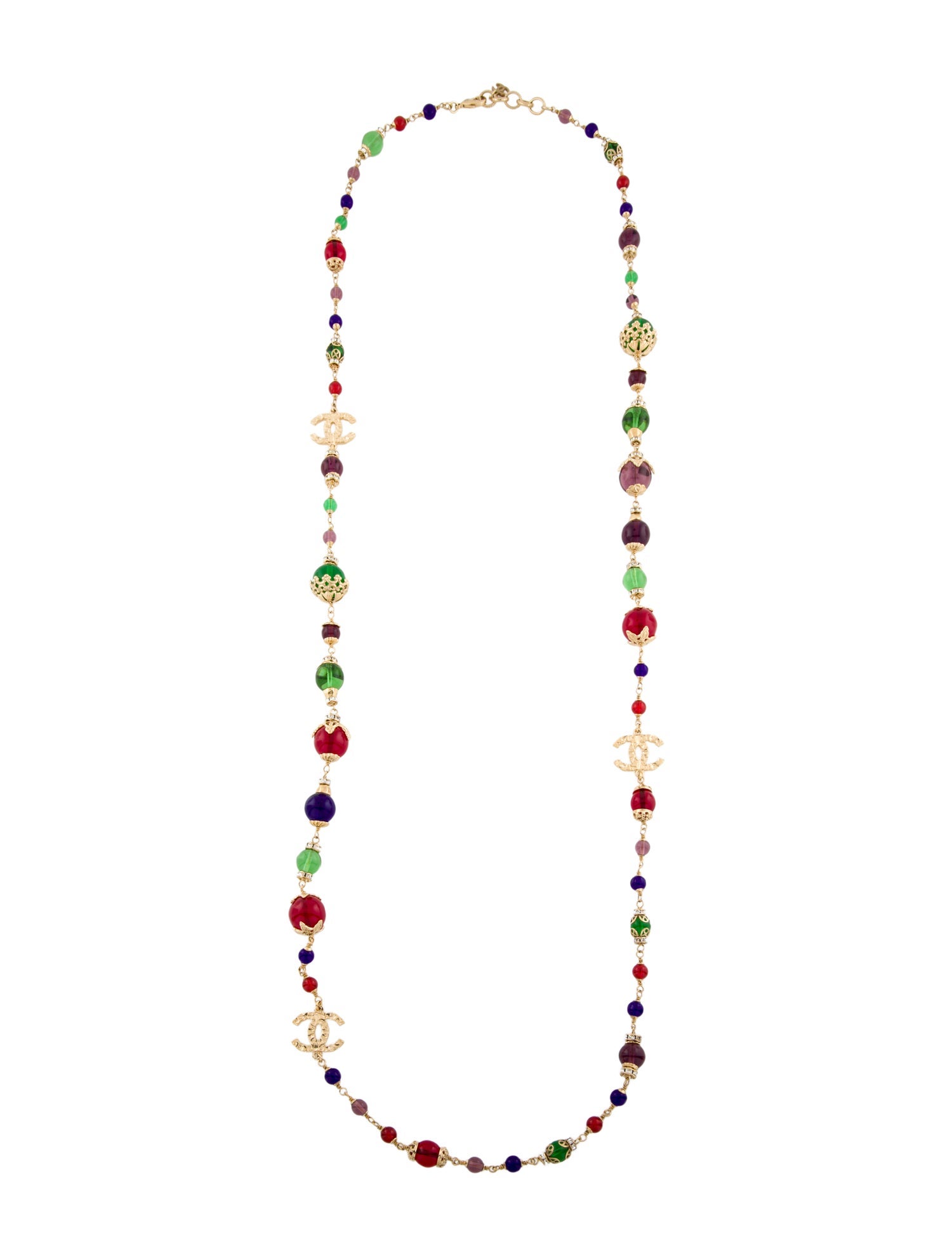 Chanel 2021 Strass & Bead Station Necklace
