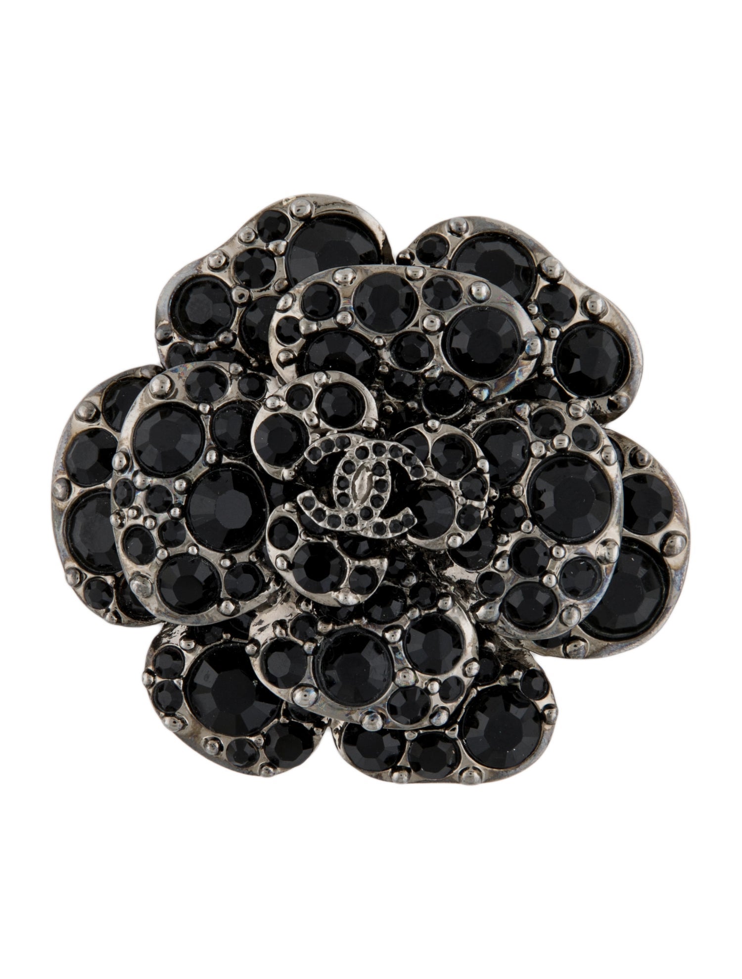 Chanel Strass CC Camellia Pendant Brooch