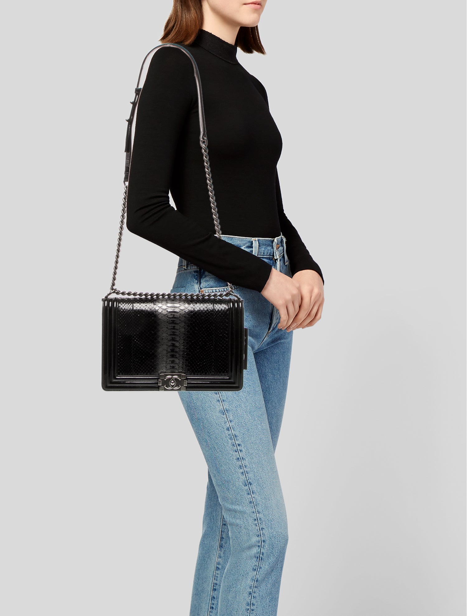 Chanel Large Python Boy Bag