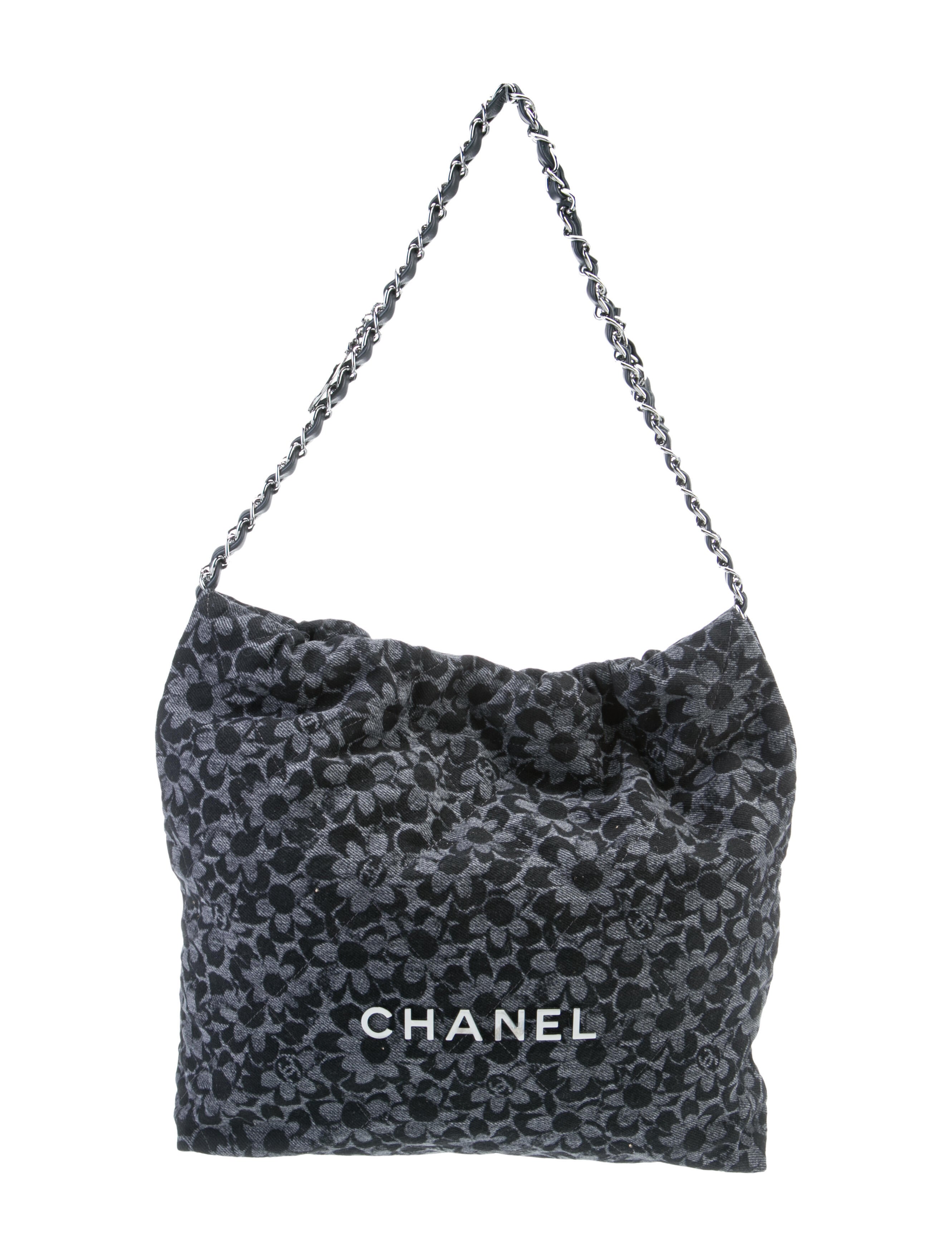 Chanel Denim 22 Camellia Hobo