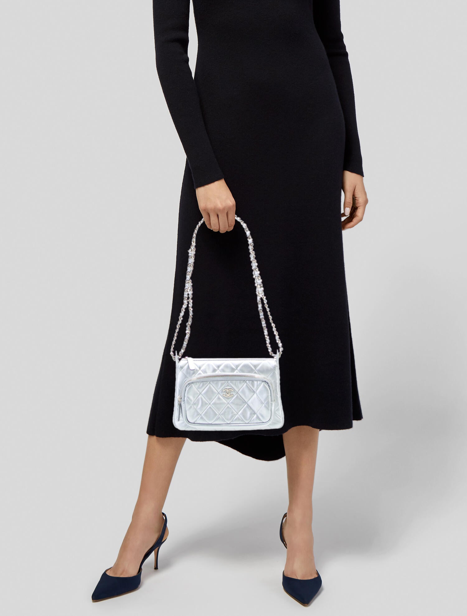 Chanel 2025 Quilted Iridescent Lambskin Clutch w/ Chain