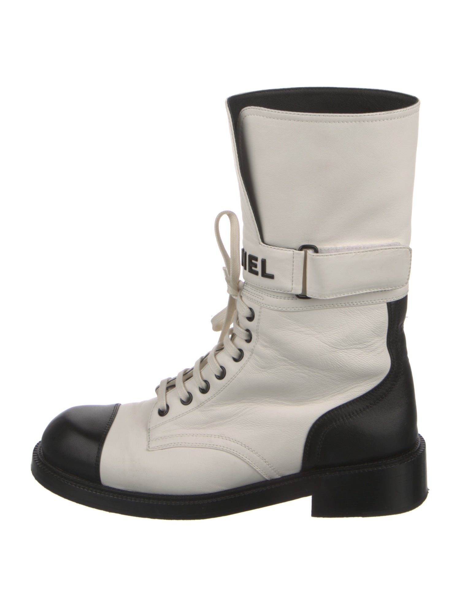Chanel 2021 Interlocking CC Logo Combat Boots