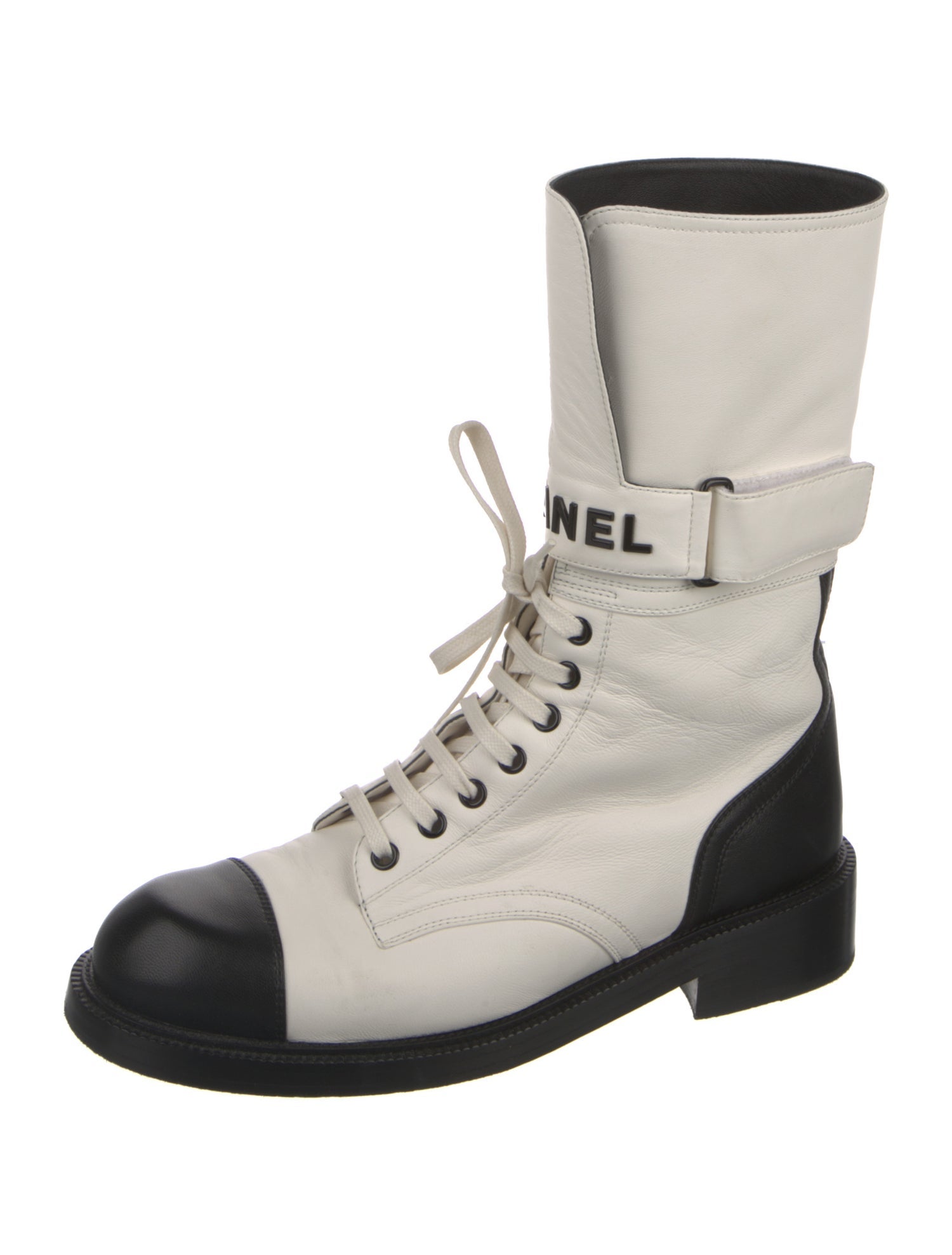 Chanel 2021 Interlocking CC Logo Combat Boots