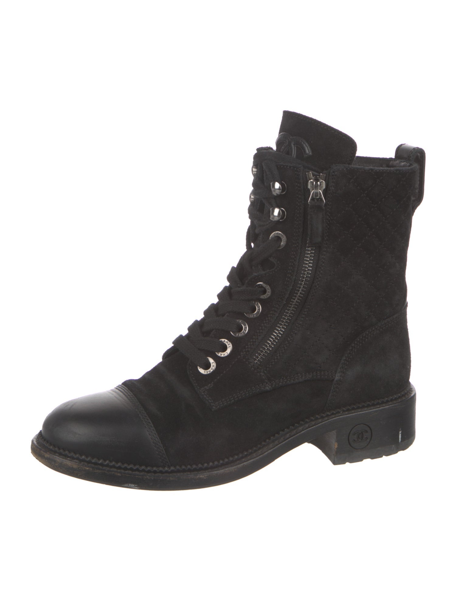 Chanel 2018 Interlocking CC Logo Combat Boots