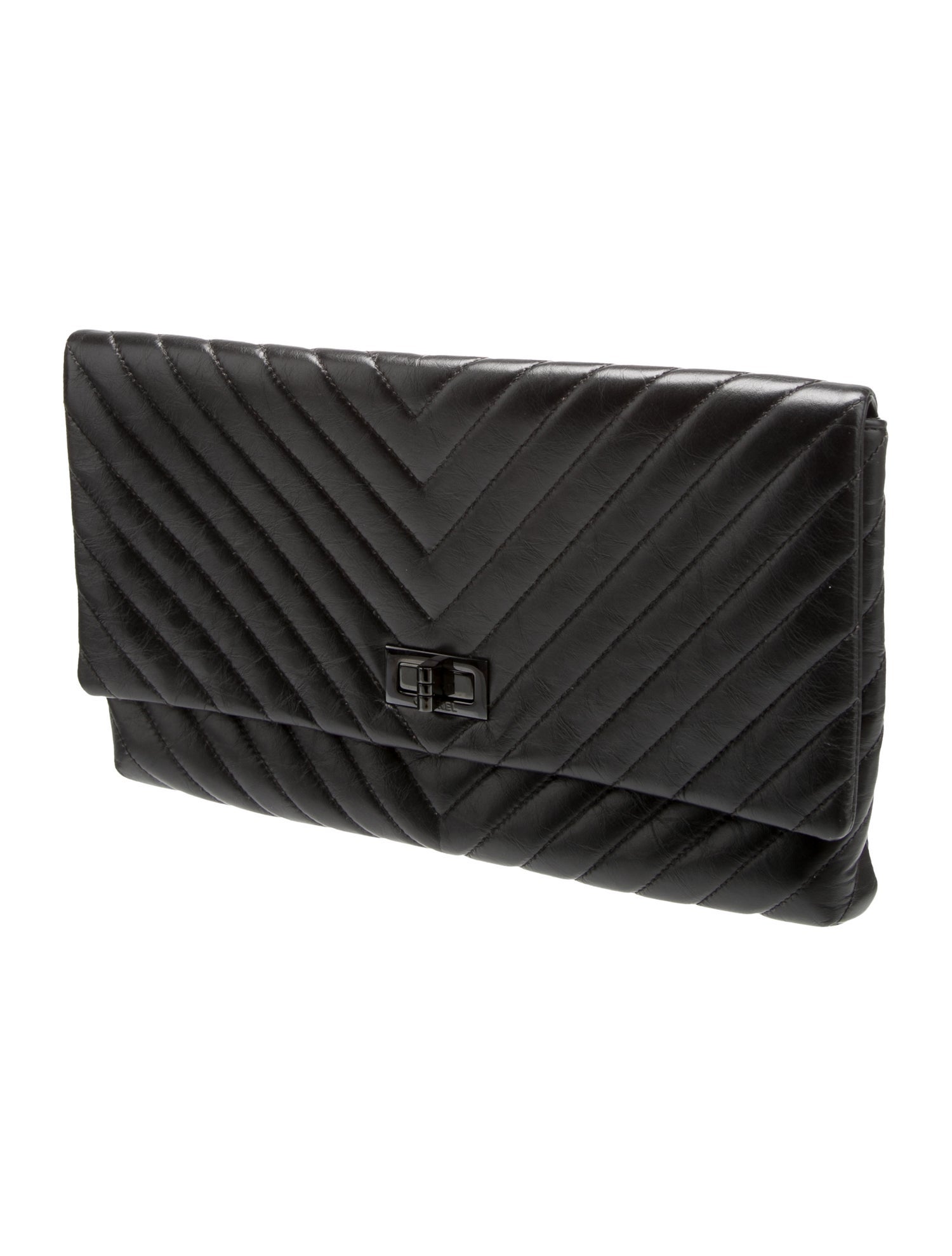 Chanel So Black Reissue Chevron Clutch