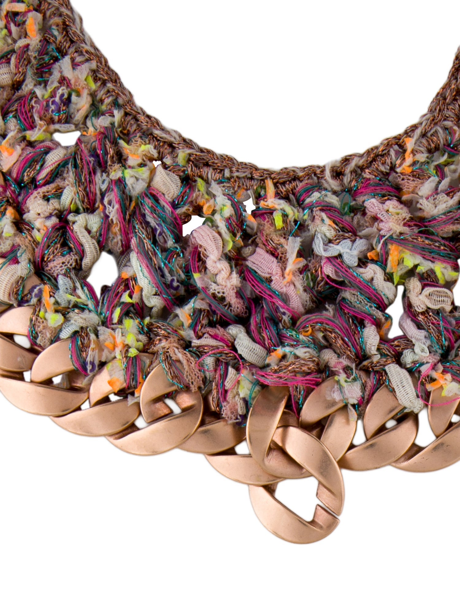 Chanel Tweed Woven Chain Collar Necklace