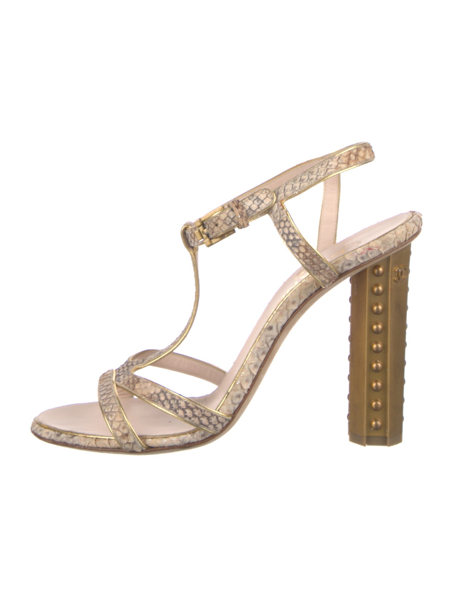 Chanel 2013 Interlocking CC Logo T-Strap Sandals