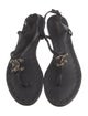 Chanel Interlocking CC Logo Leather T-Strap Sandals