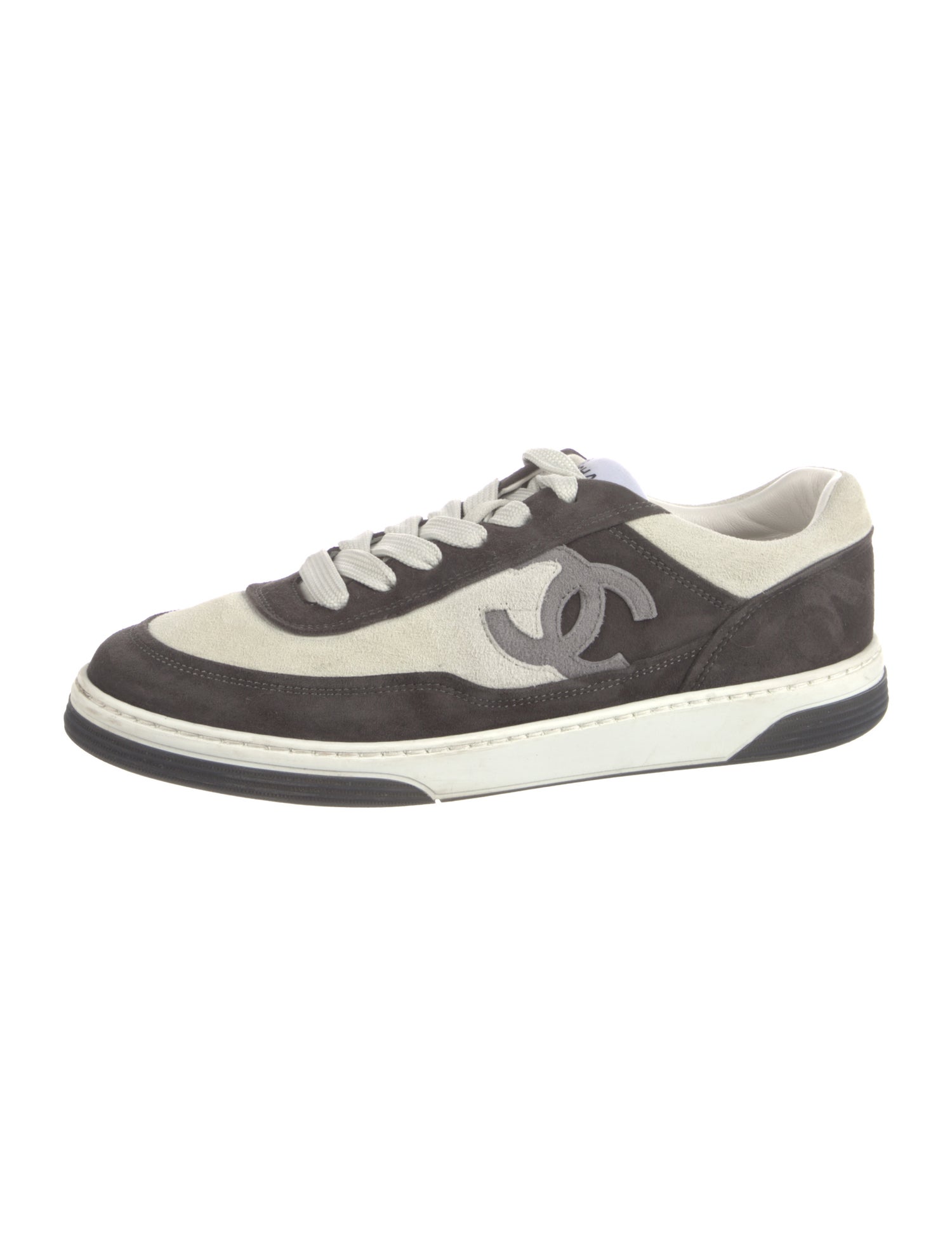 Chanel Interlocking CC Logo Suede Sneakers