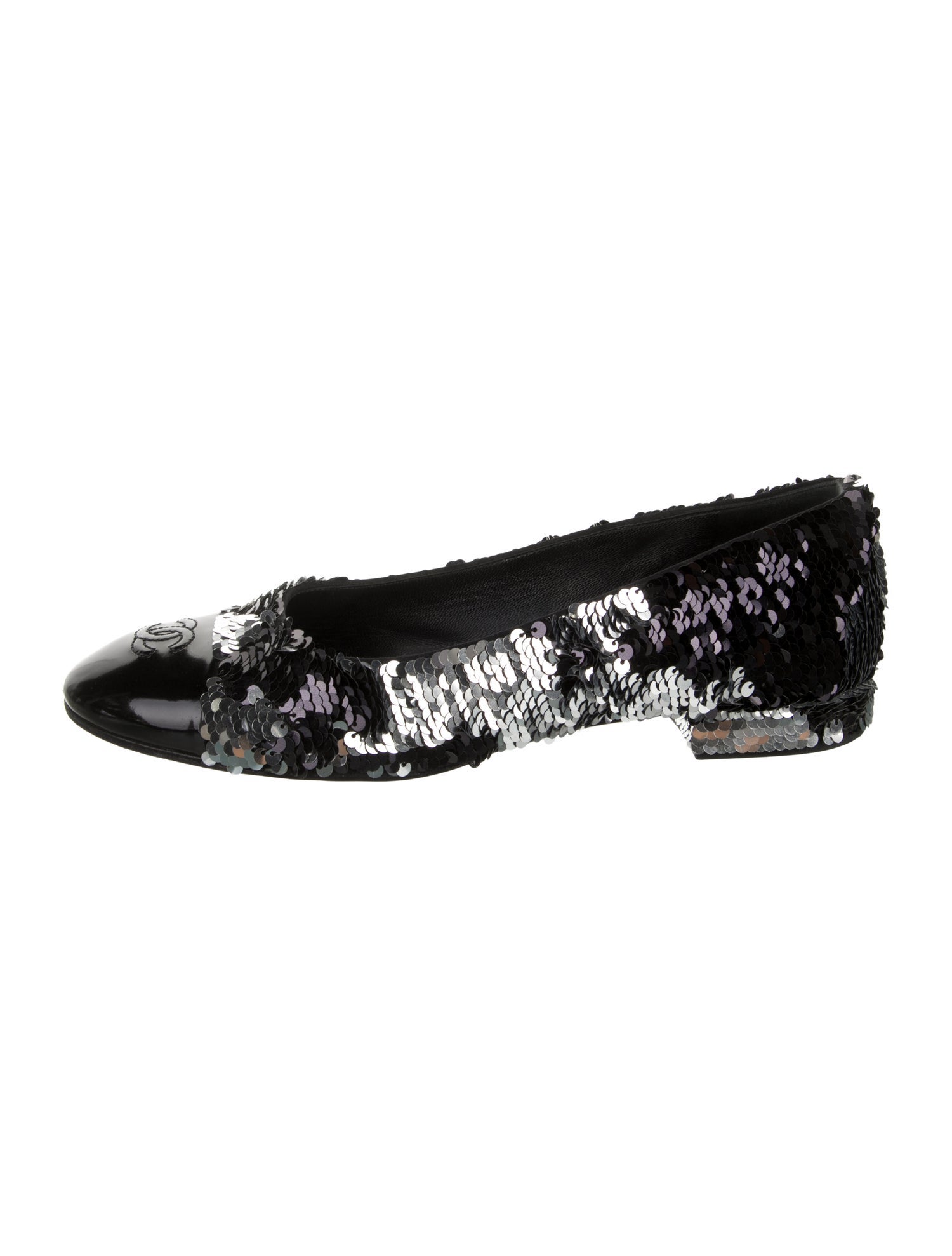 Chanel Interlocking CC Logo Sequins Ballet Flats