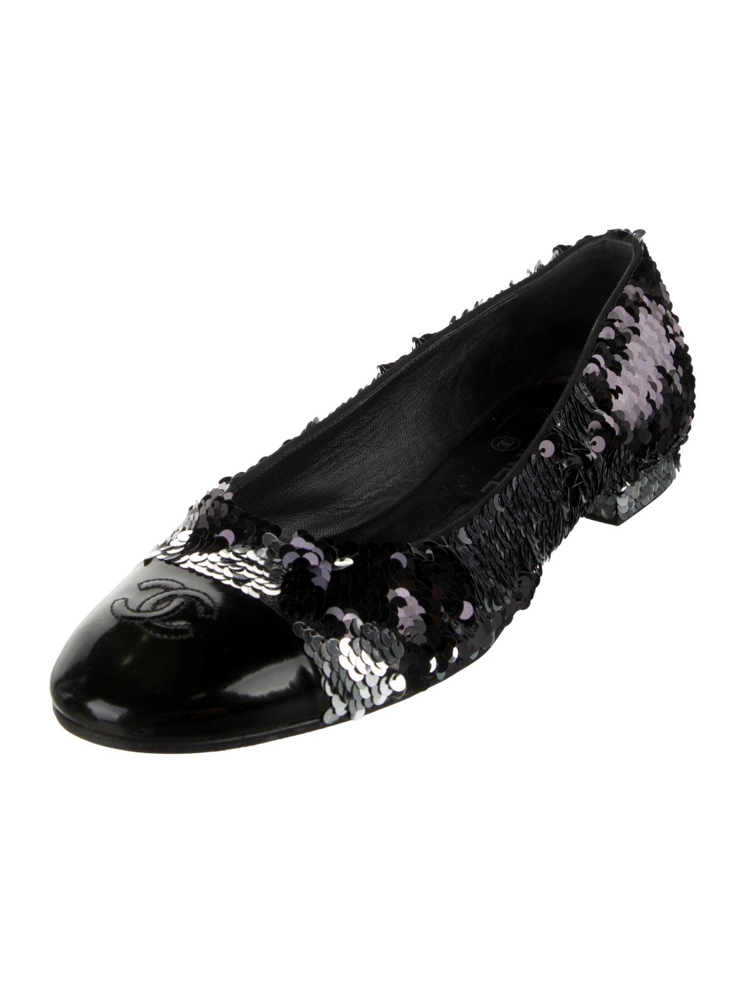 Chanel Interlocking CC Logo Sequins Ballet Flats