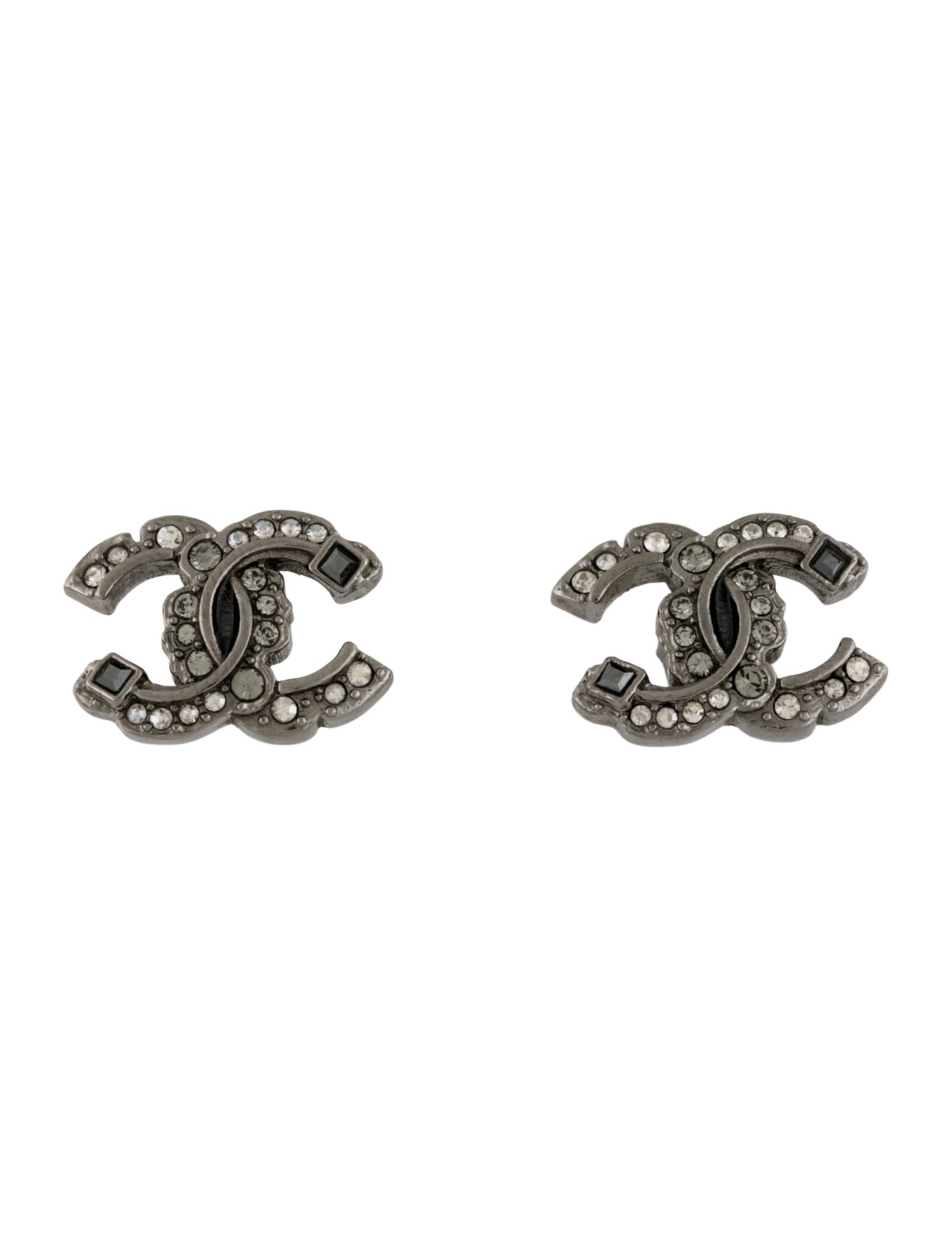 Chanel Strass CC Stud Earrings