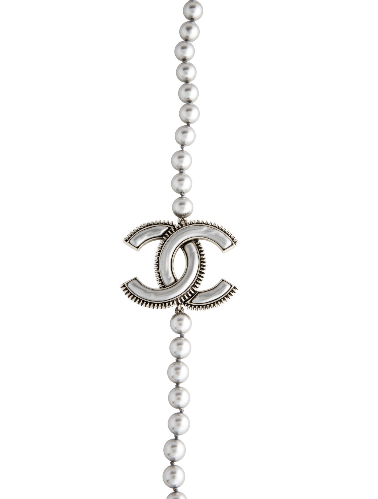 Chanel 2024 Faux Pearl CC Bead Strand Necklace